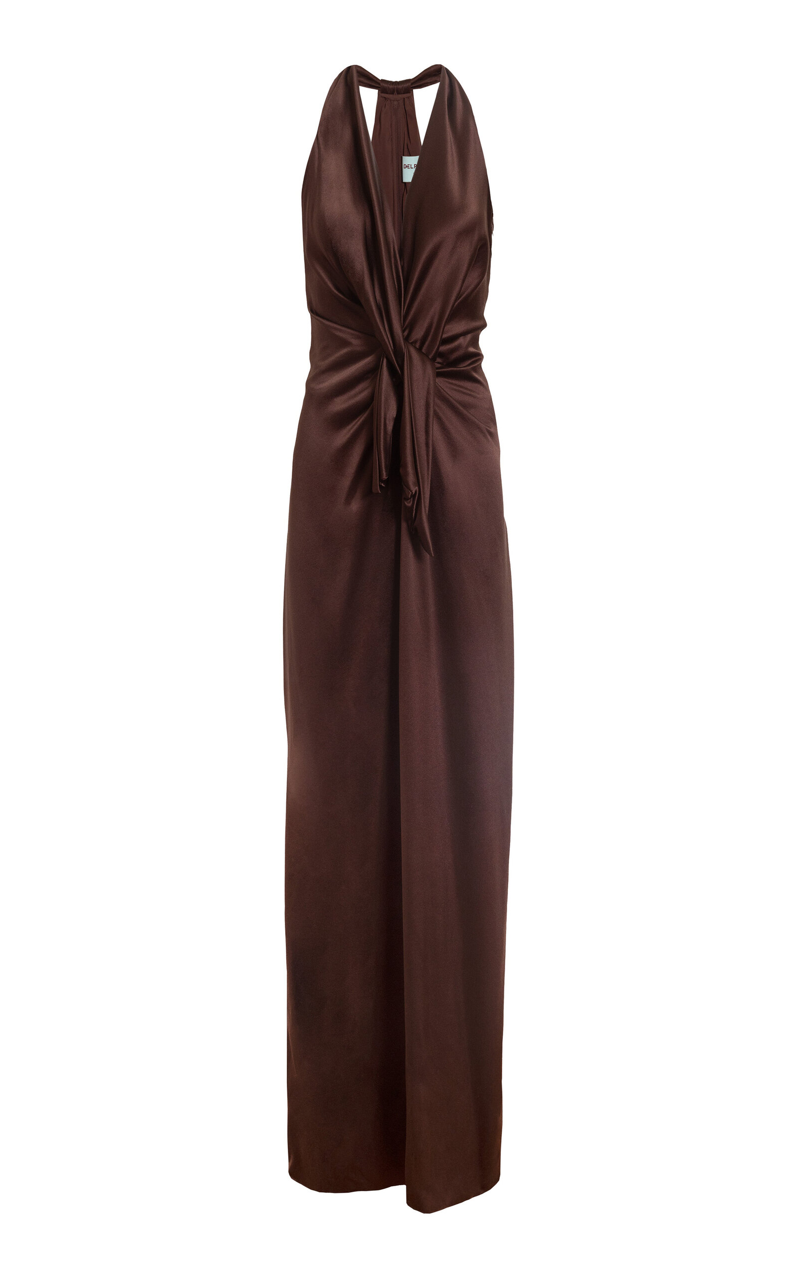 Delphine Ava Silk Gown In Brown