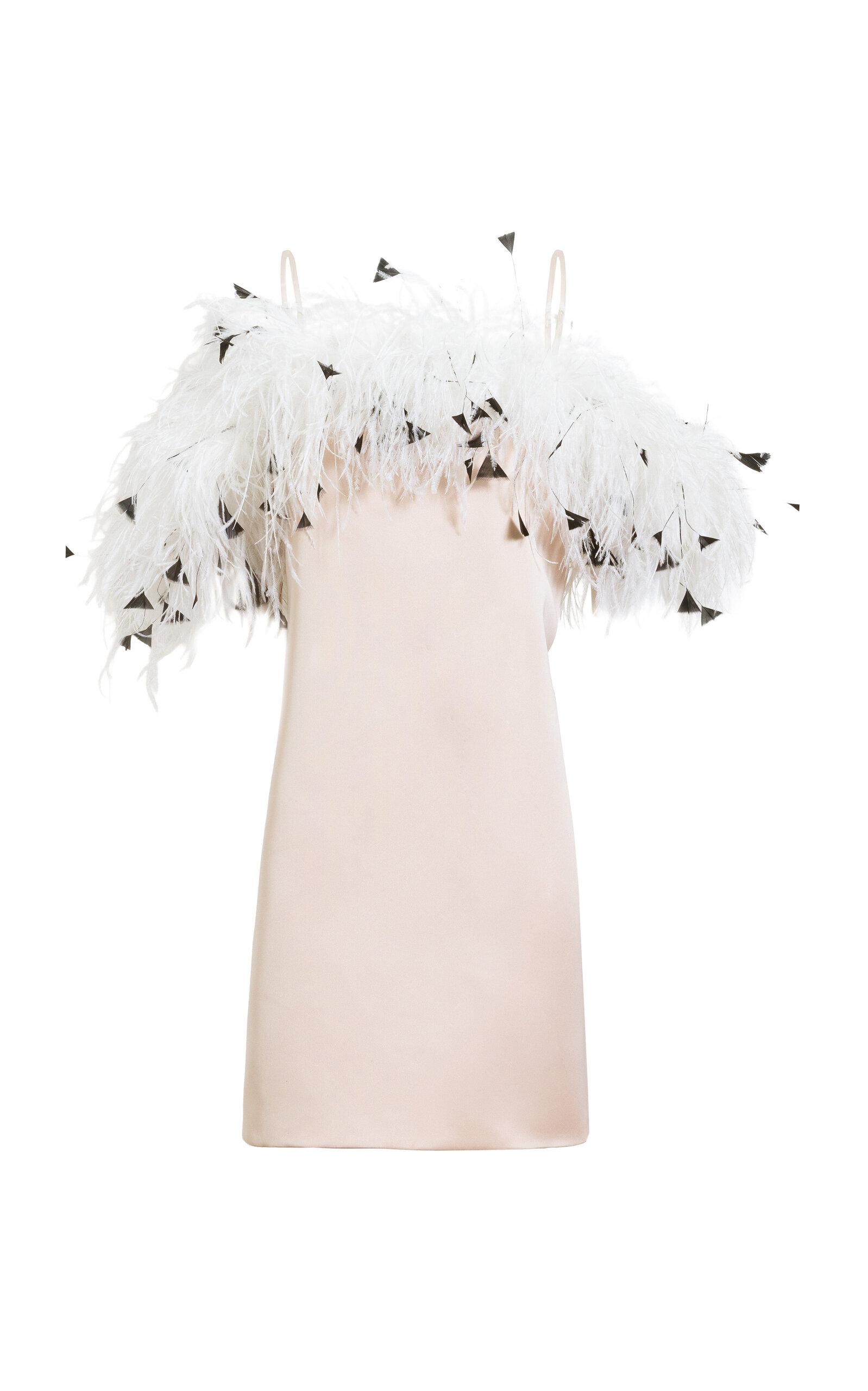 Delphine Clara Boa-detailed Mini Dress In Pink
