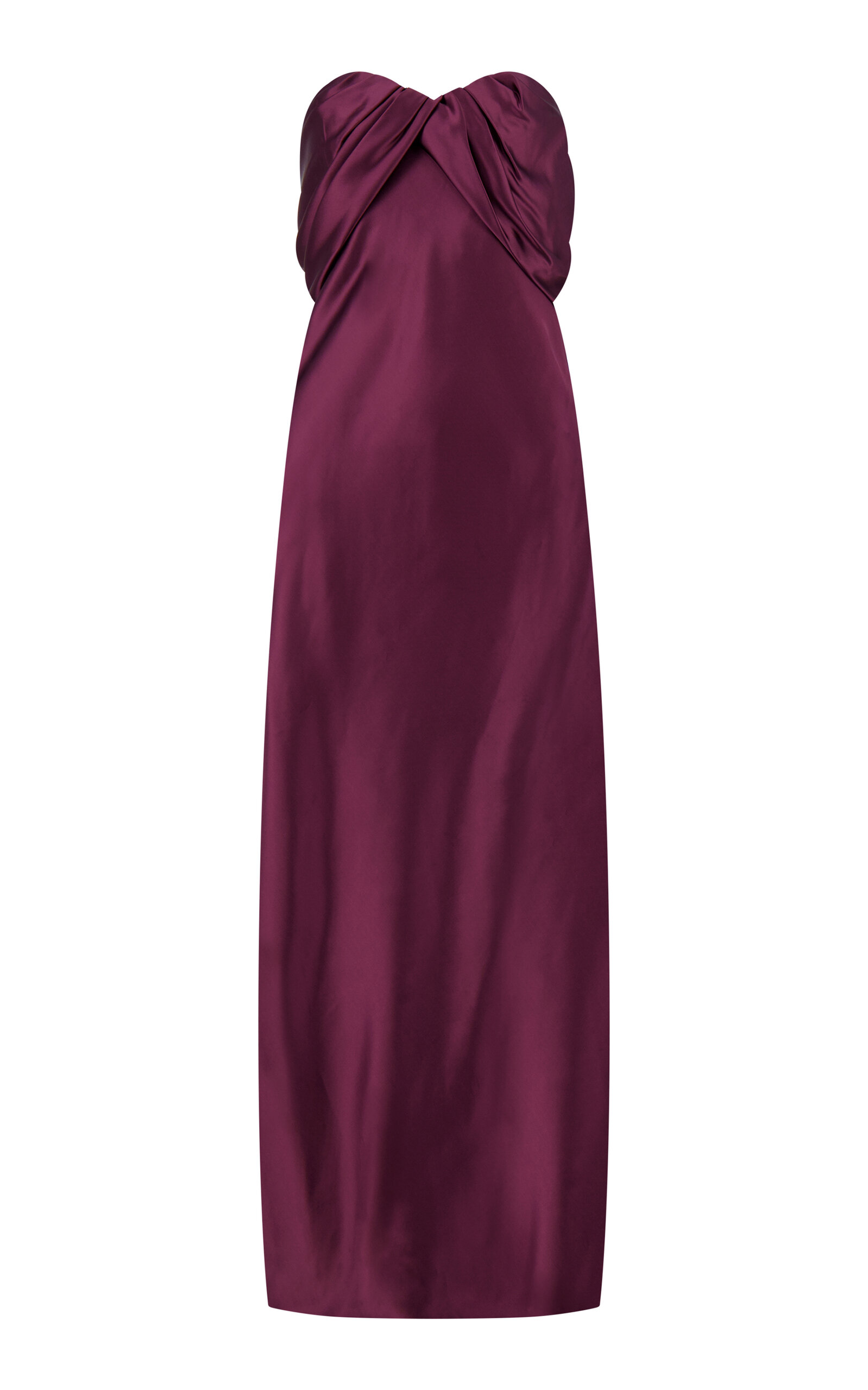 Marina Moscone – Draped Satin Bustier Dress – Burgundy – US 8 – Moda Operandi Marina Moscone – Draped Satin Bustier Dress – Burgundy – US 8 – Moda Operandi