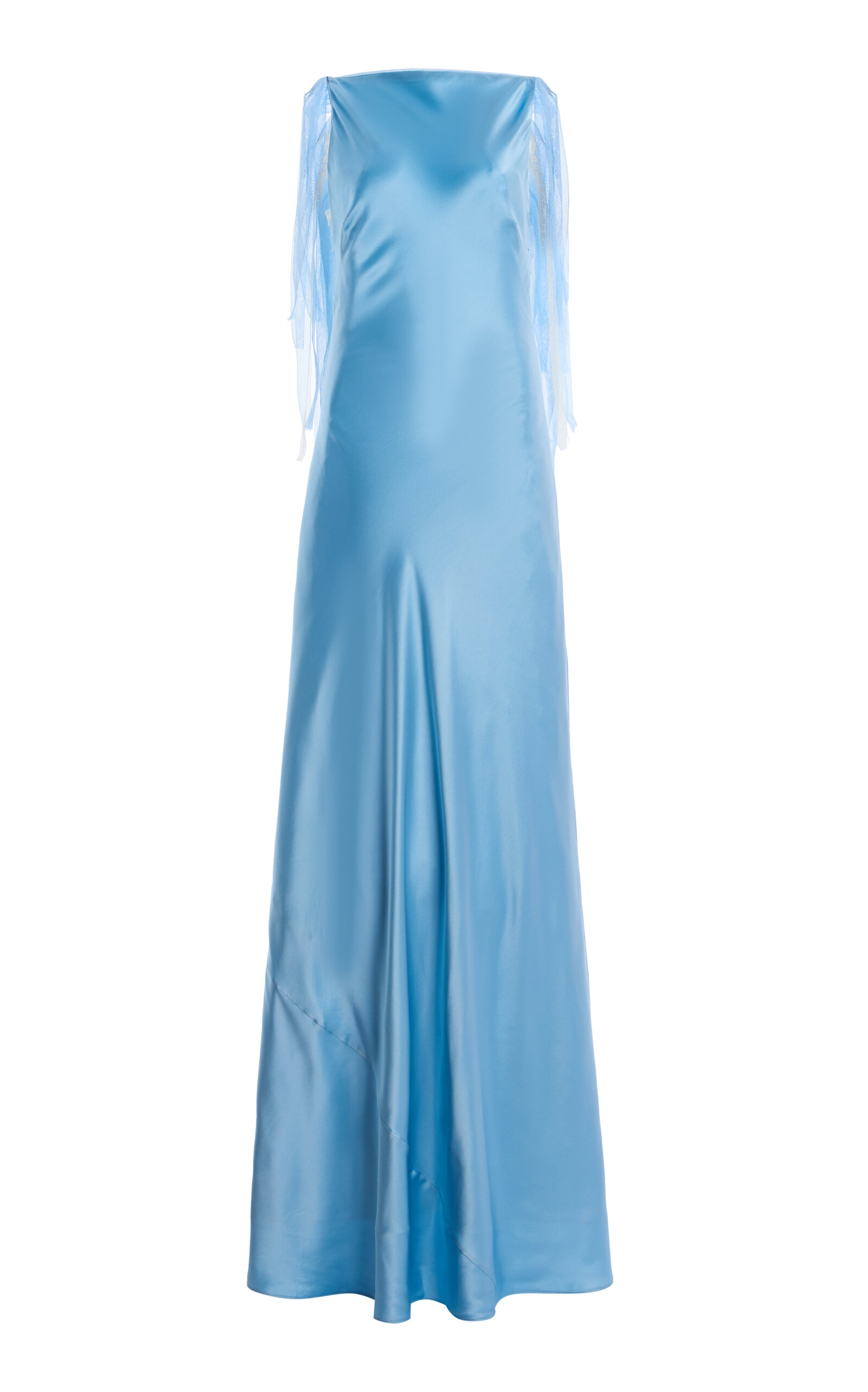 Christopher Esber Exclusive Lattice Lace-Detailed Silk Maxi Dress