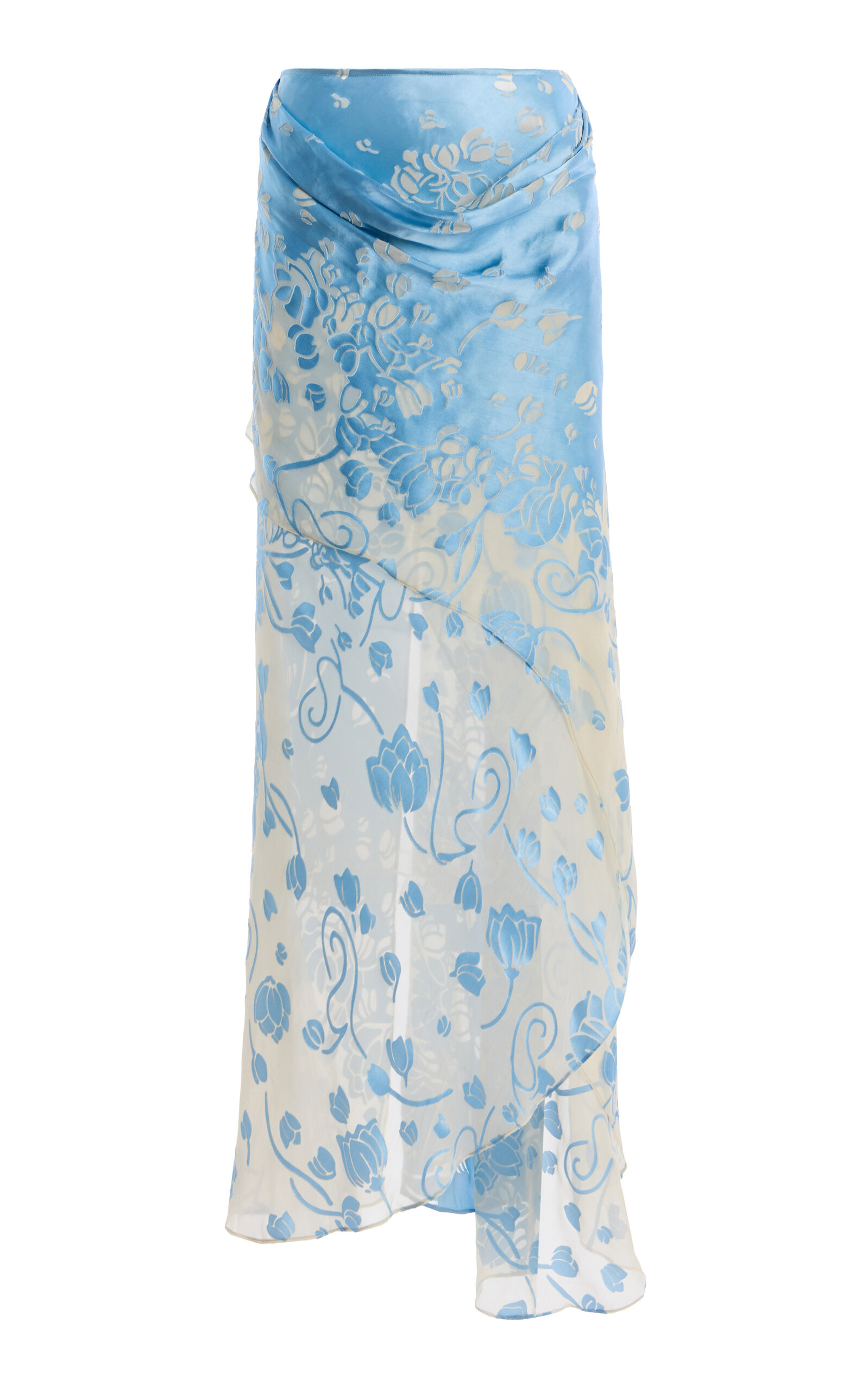 Christopher Esber Exclusive Draped Burnout Maxi Skirt