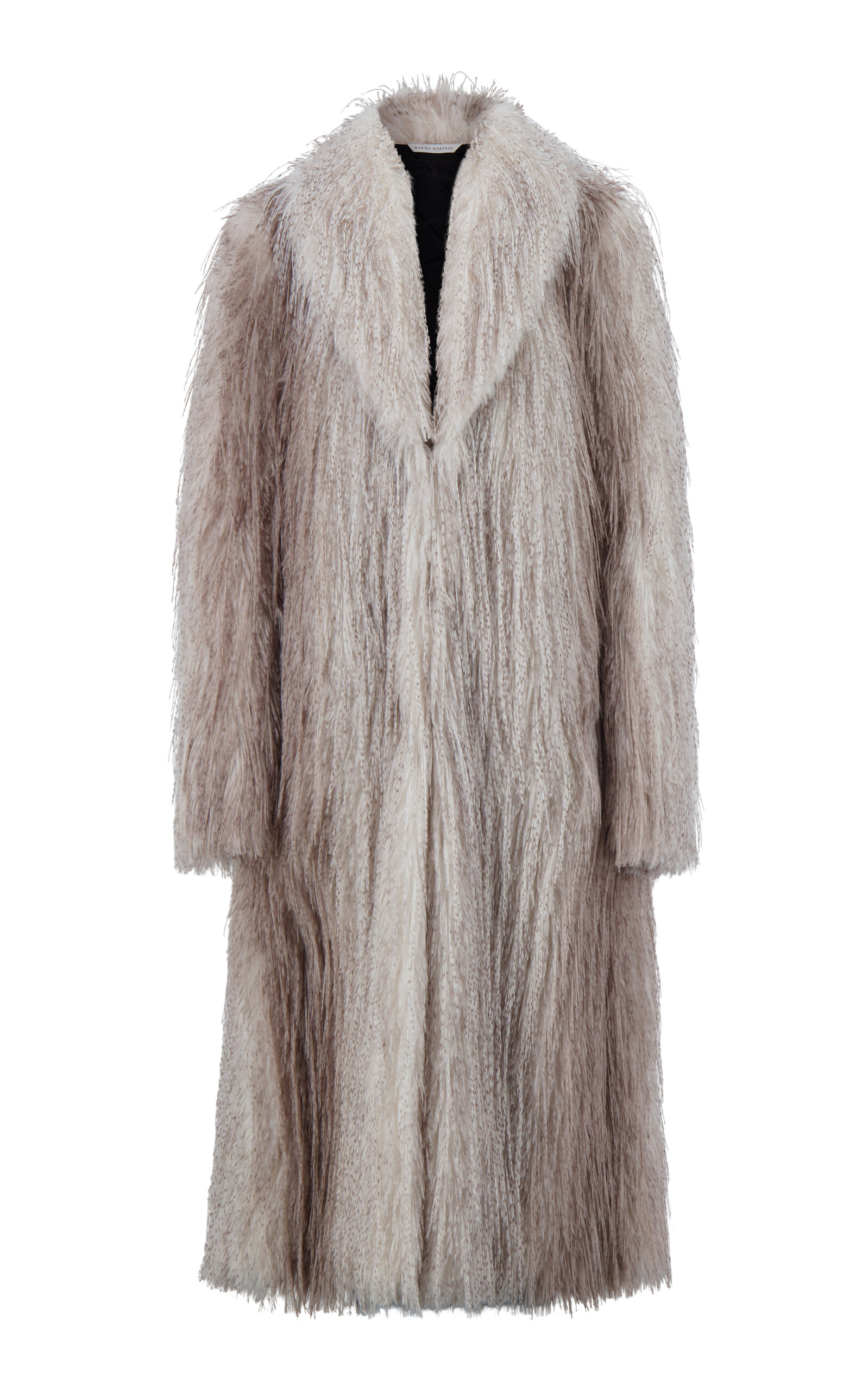 Marina Moscone Faux Fur Coat In Brown