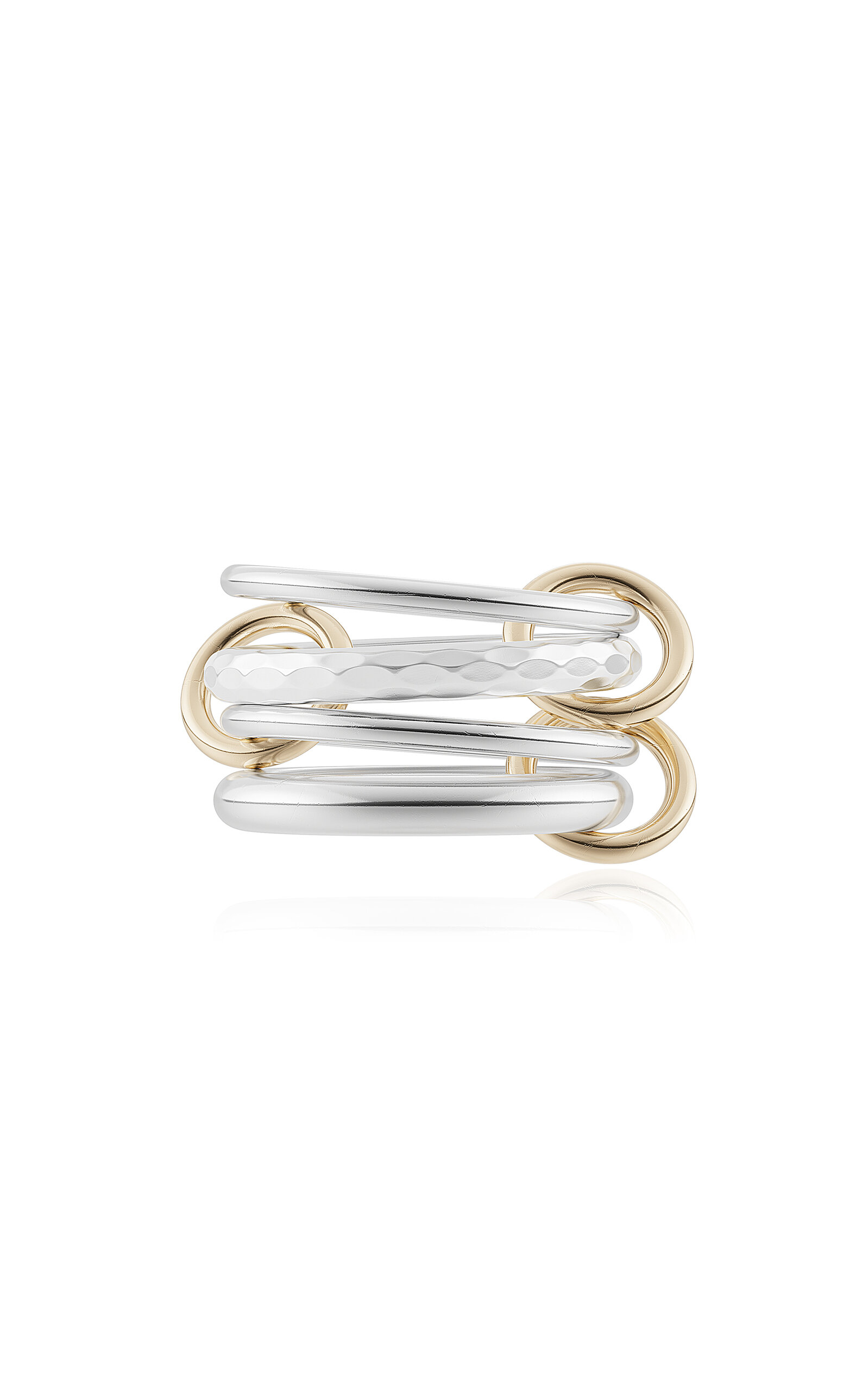 Spinelli Kilcollin Cici Petite Set-of-four 18k Yellow Gold And Sterling Silver Ring In Metallic