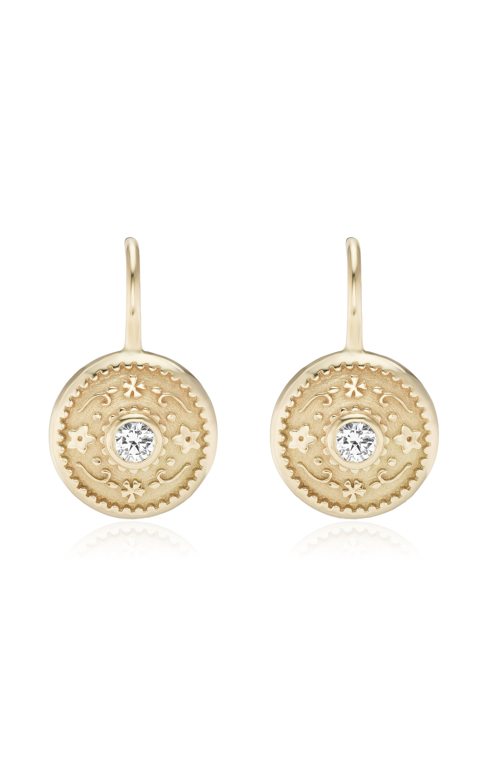 Marlo Laz - Southwestern Lasso 14K Yellow Gold Diamond Earrings - Gold - OS - Moda Operandi - Gifts For Her 3200$