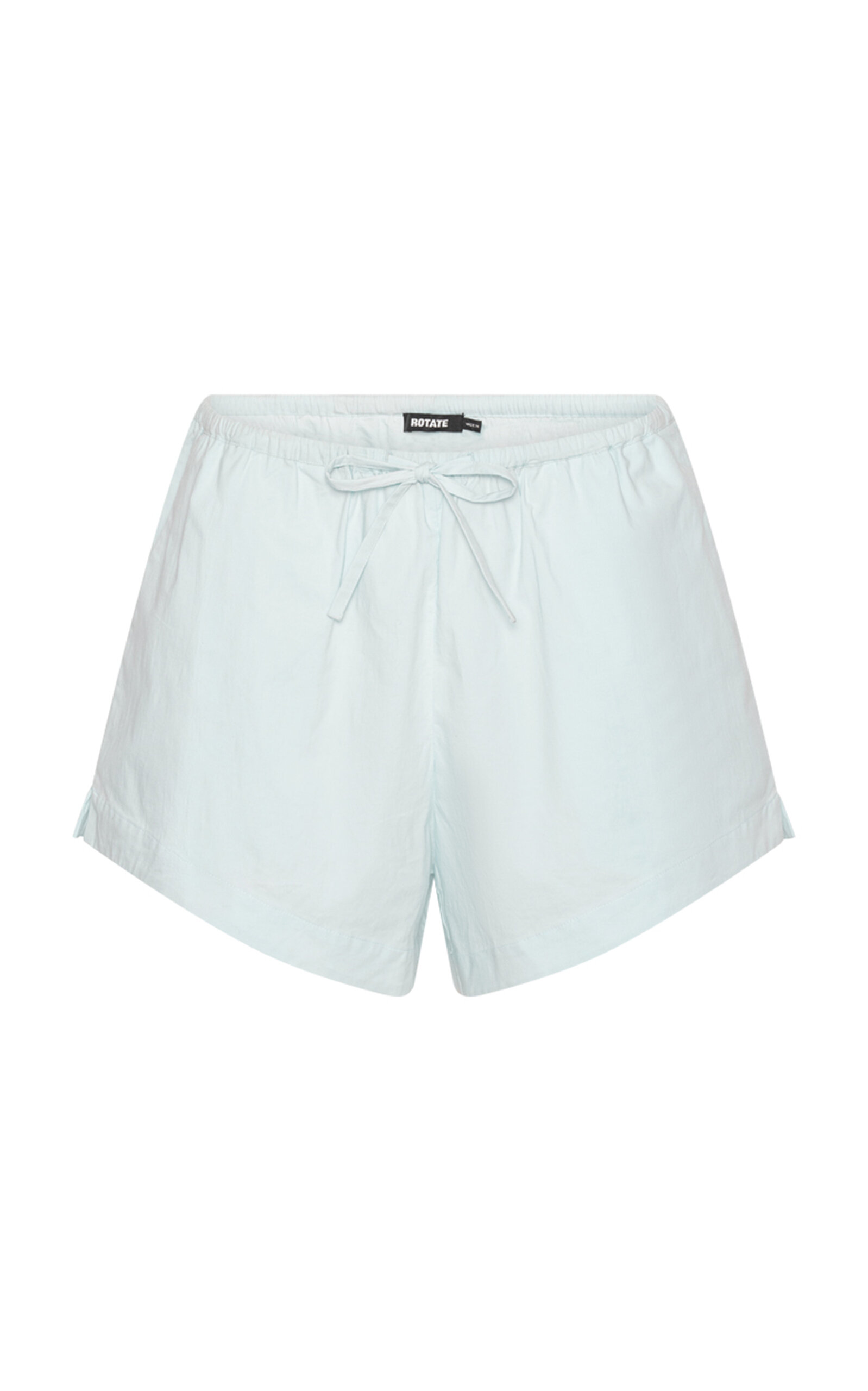 ROTATE Drawstring Stretch-Cotton Shorts - Light Blue