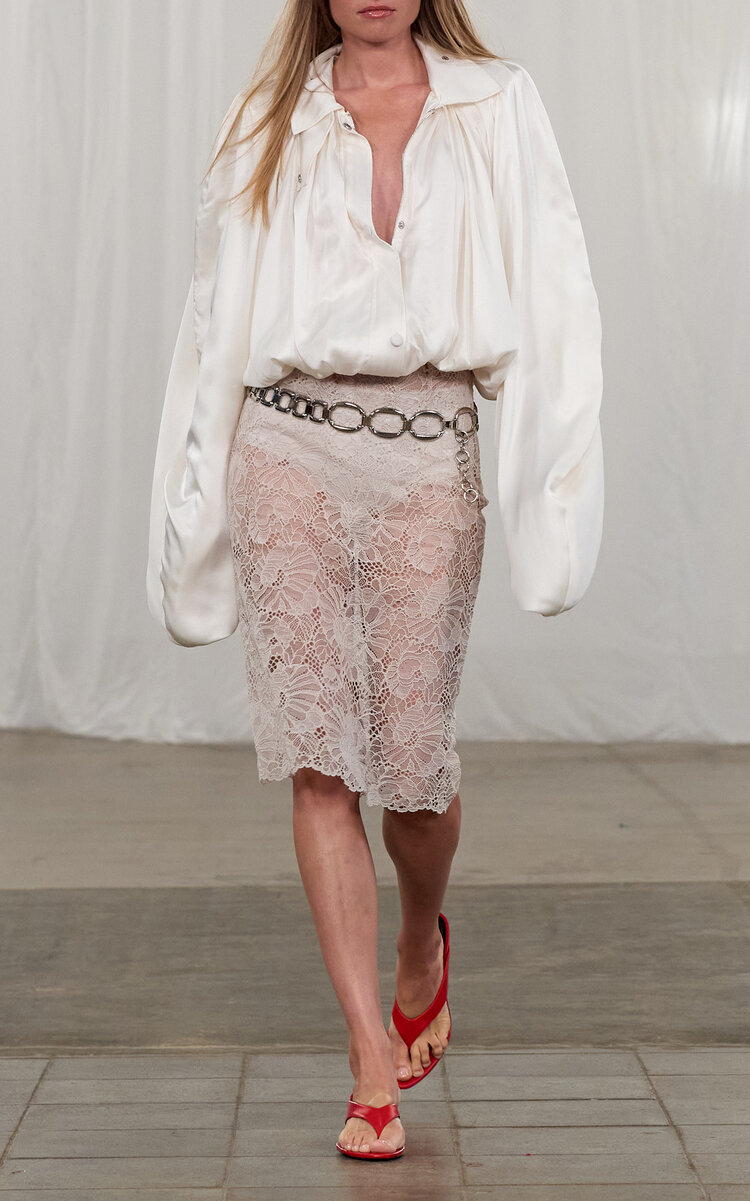 ROTATE Relaxed Chiffon Blouse - White