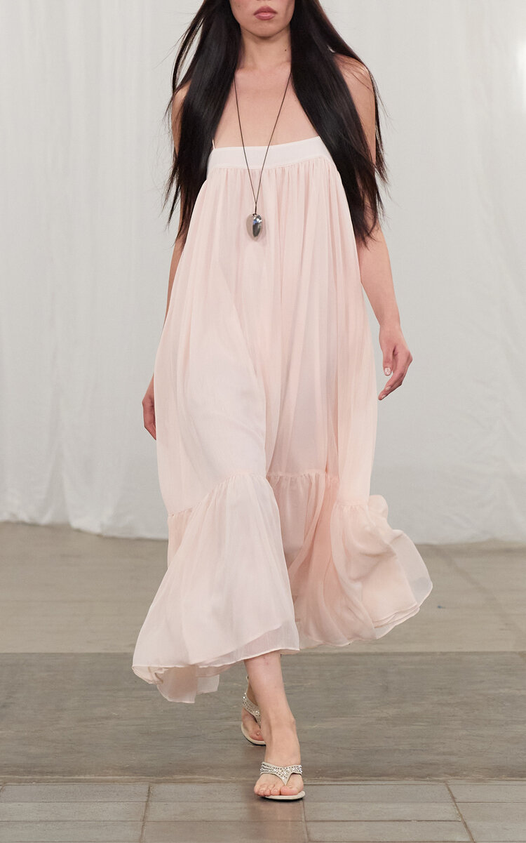 Rotate Birger Christensen Chiffon Tent Midi Dress In Pink