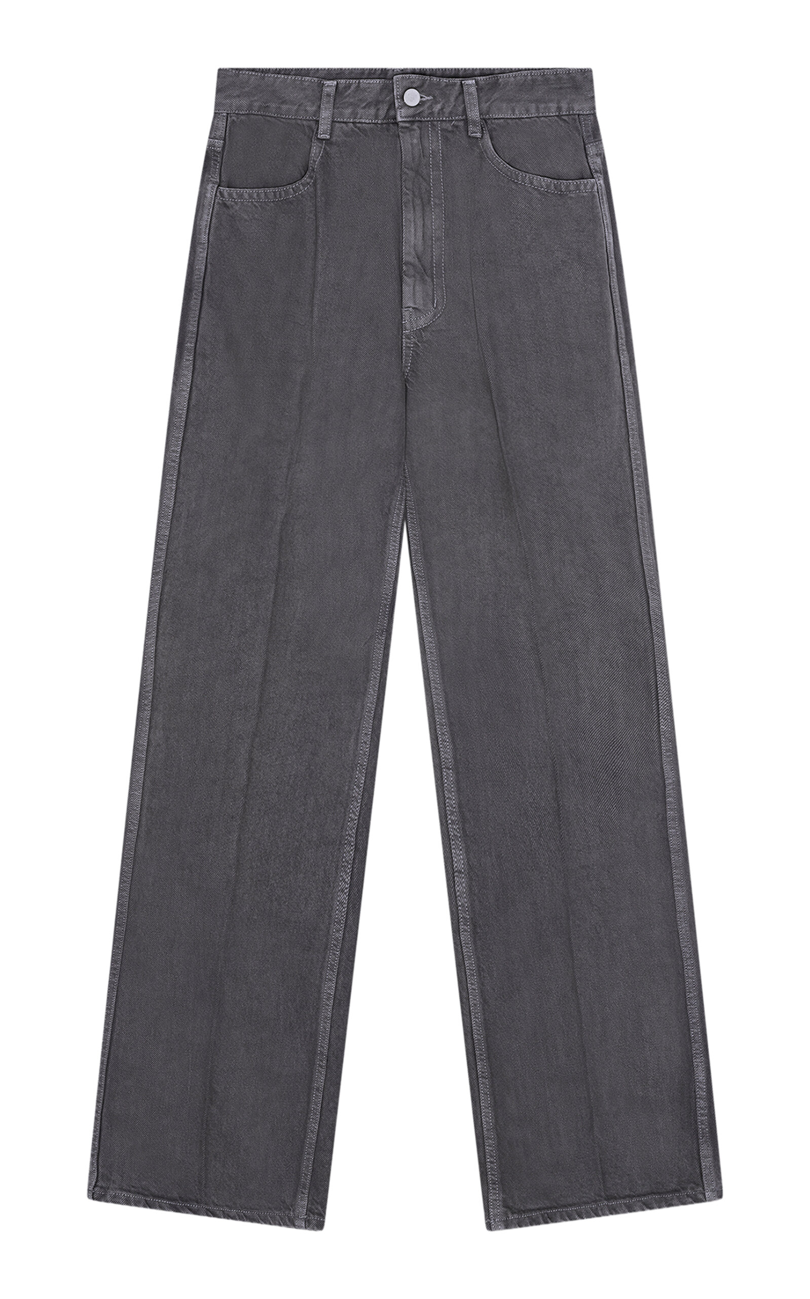BIRROT Mid-Rise Denim Straight-Leg Pants