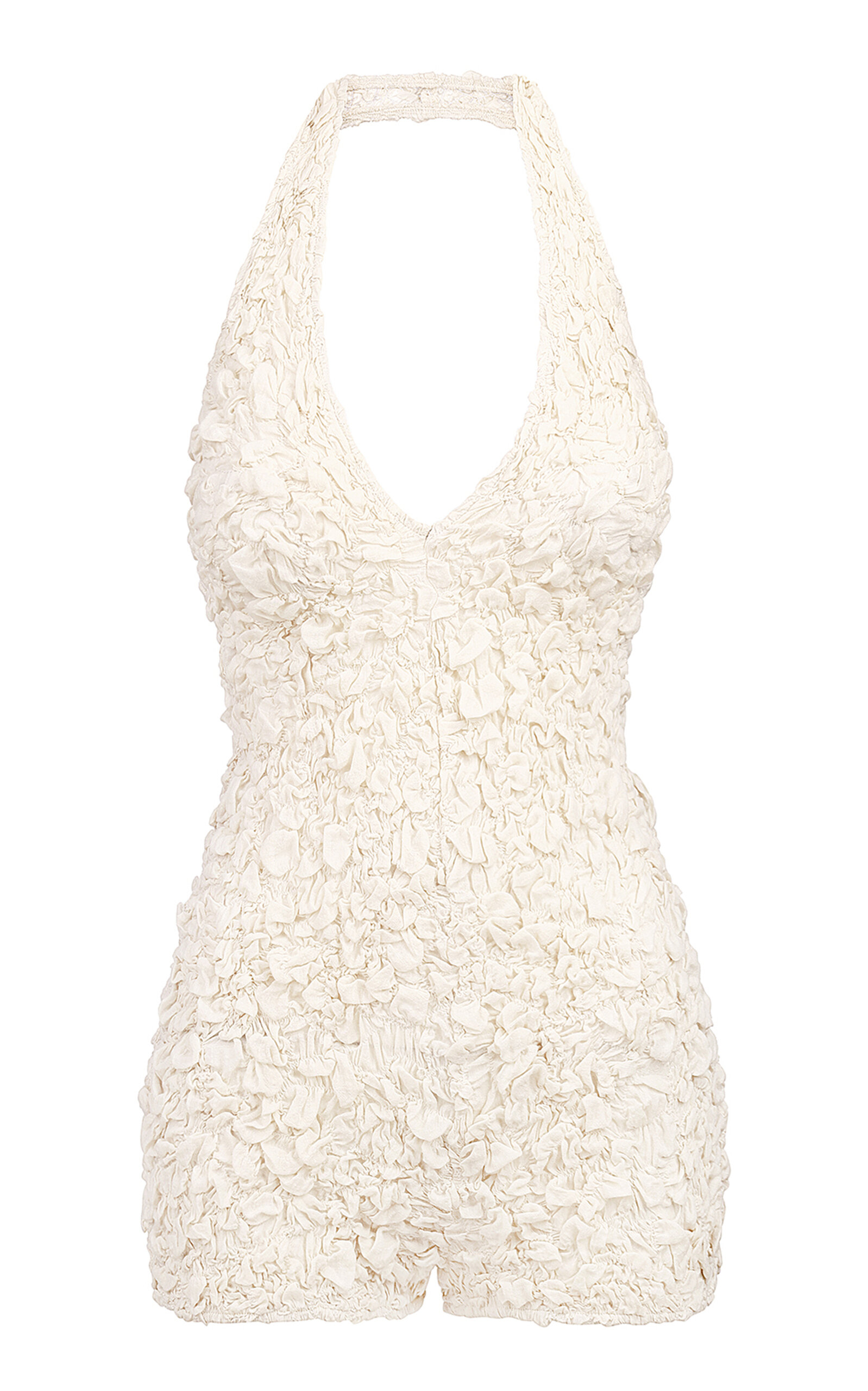 Tg Botanical Raquel Cotton-blend Bodysuit In White