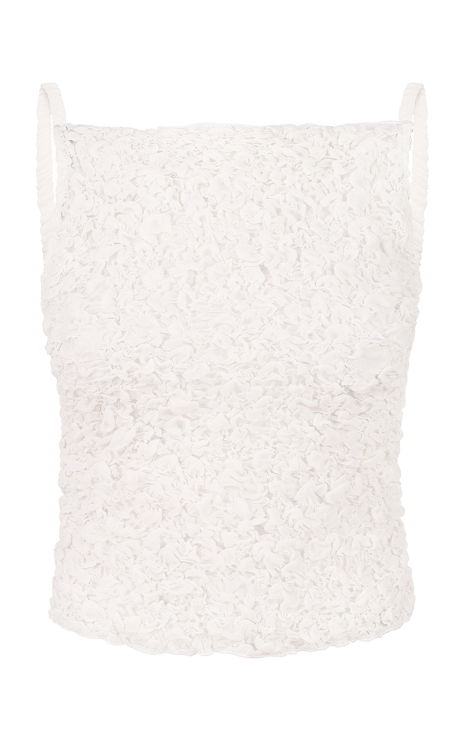 Tg Botanical Raquel Textured Tank Top In White