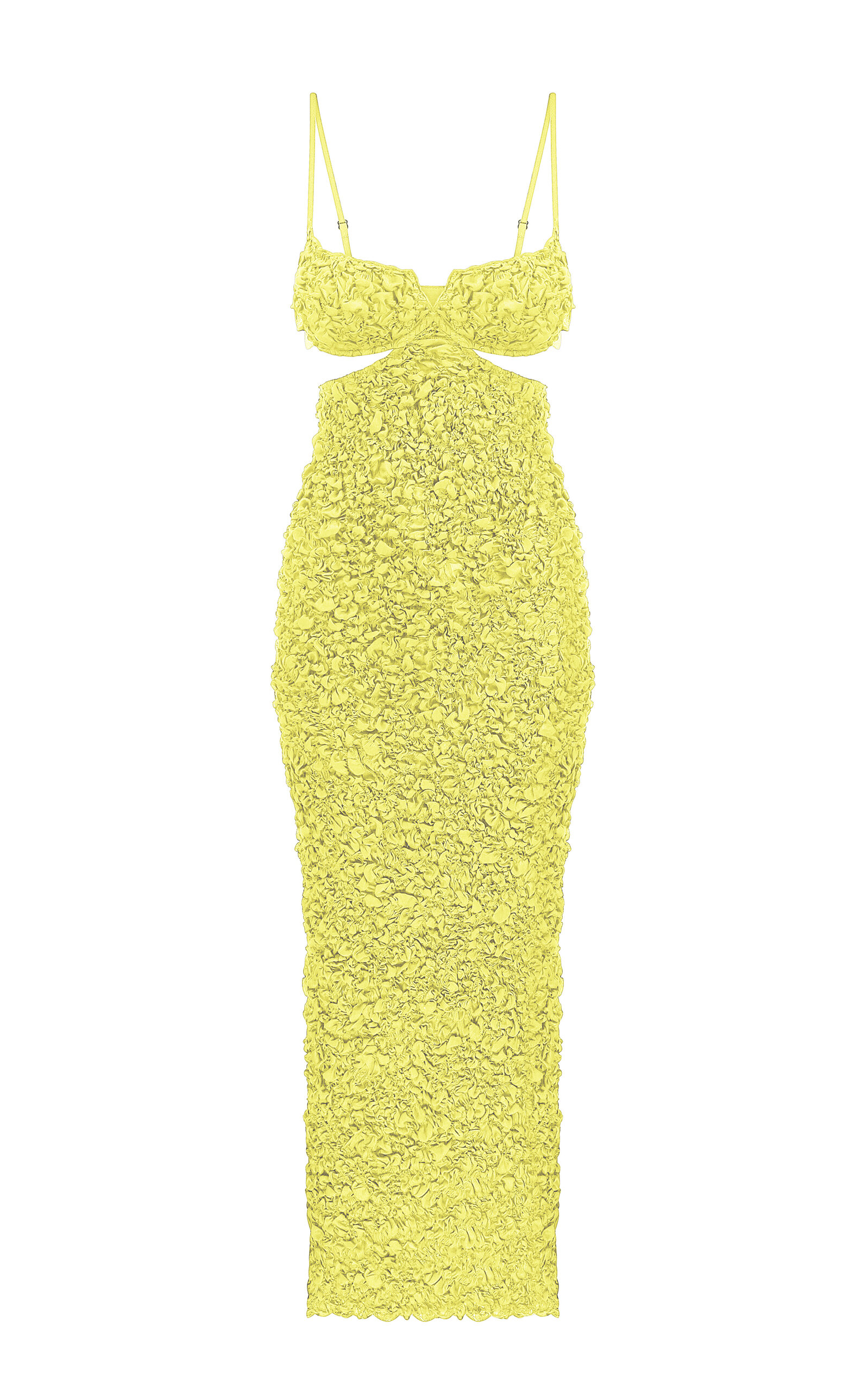 Tg Botanical Nadiya Cutout Ruched Midi Dress In Multi