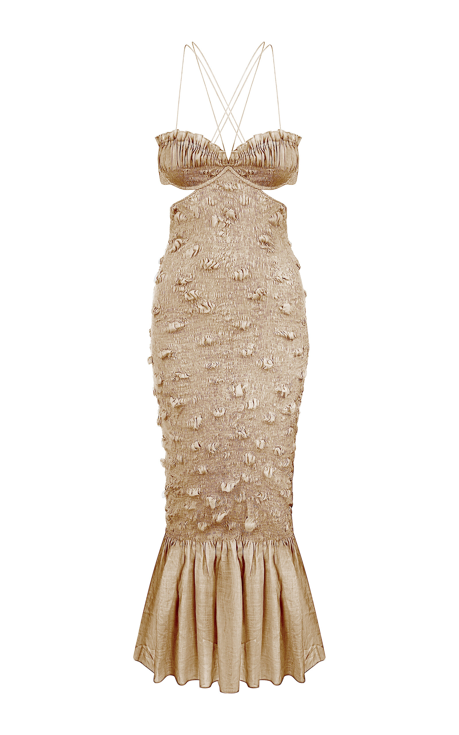 TG Botanical Sunny Embellished Mermaid Dress - Neutral