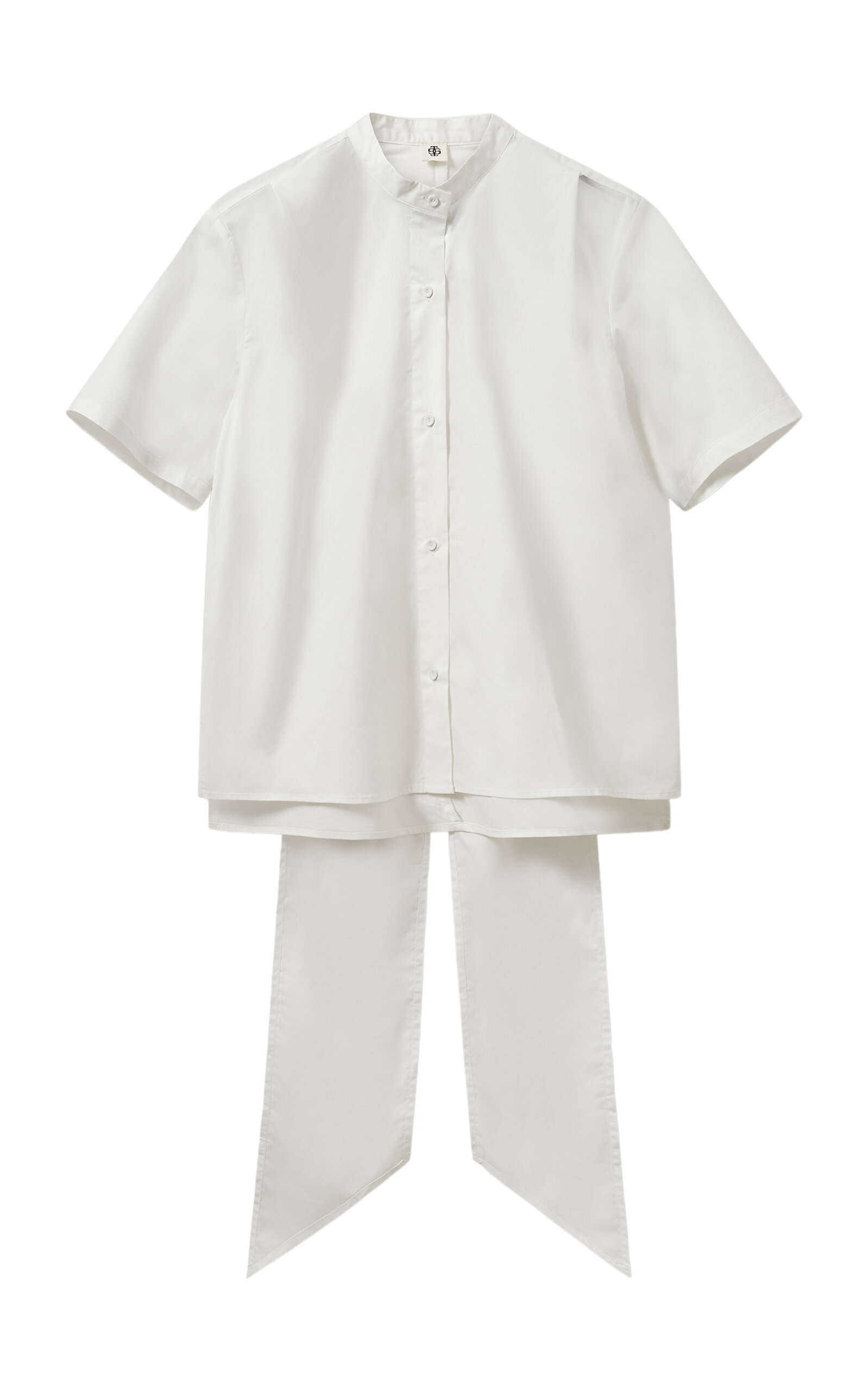 The Garment Cyprus Cotton-blend Scarf Shirt In White