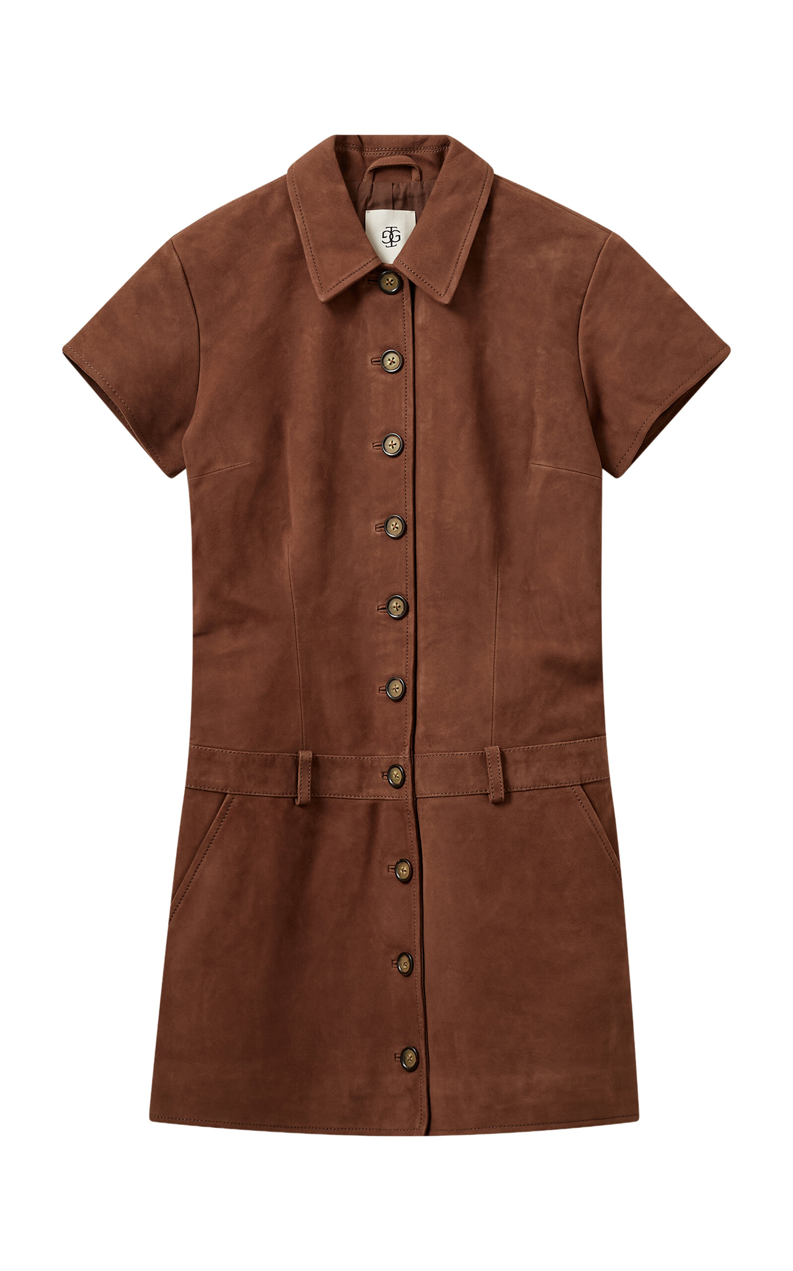 The Garment Suede Mini Shirt Dress In Brown