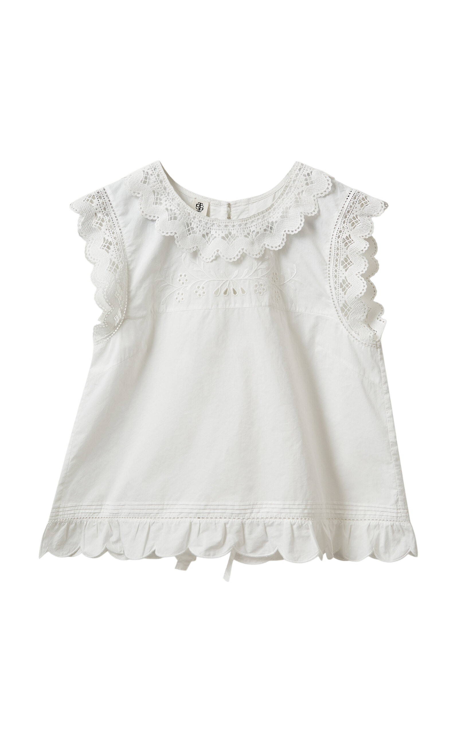 The Garment Kirsten Lace-trimmed Cotton Top In White