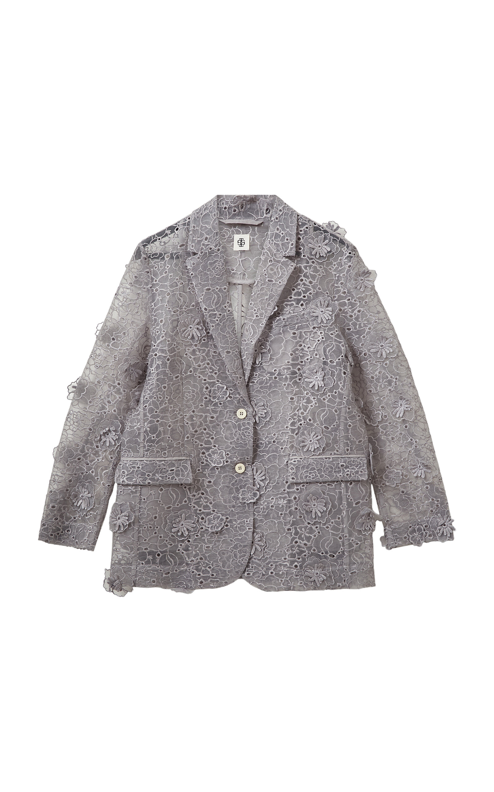 The Garment Sydney Floral-embellished Blazer In Gray