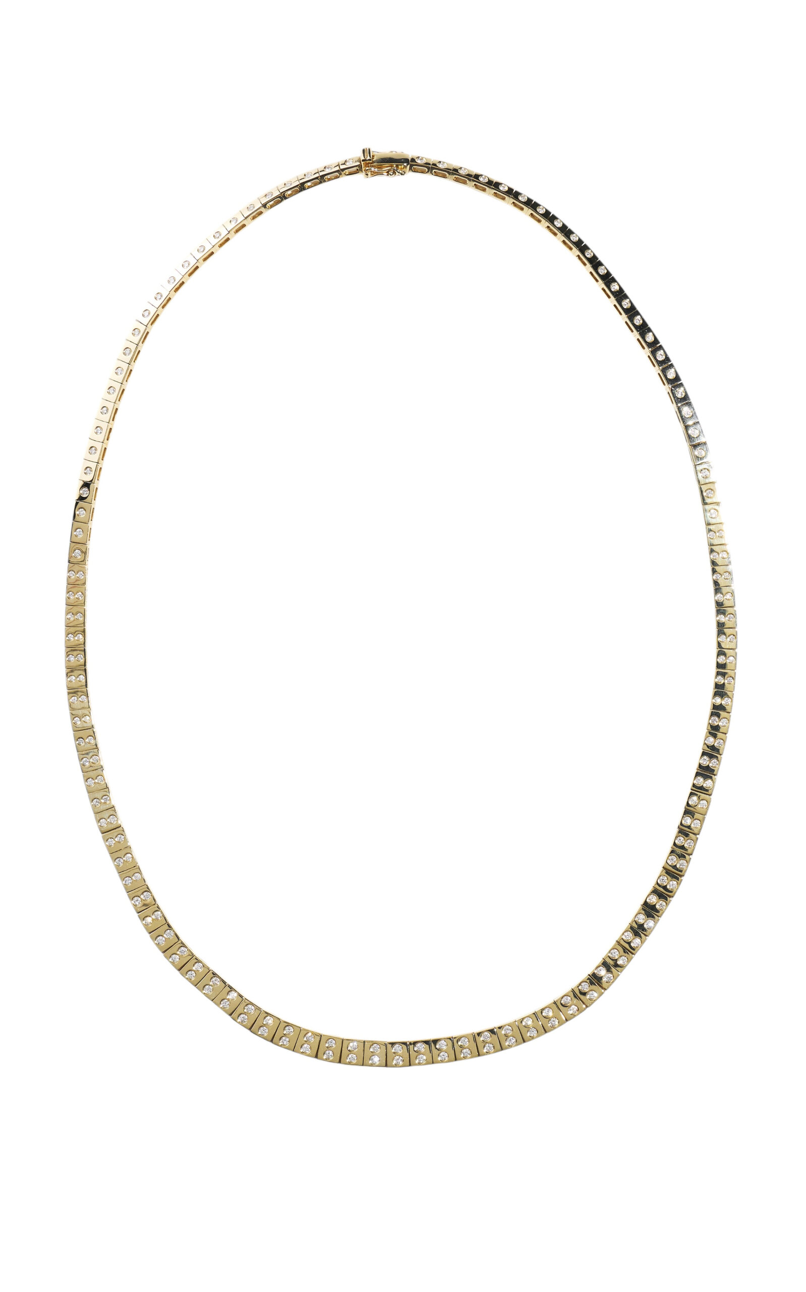 Type Jewelry 14k Yellow Gold LEGGO Double Diamond Tennis Necklace - Gold - OS - Only At Moda Operandi