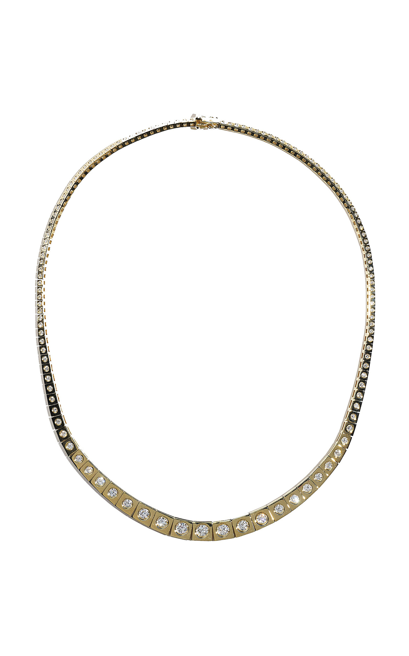 Type Jewelry 14k Yellow Gold LEGGO Riviere Diamond Tennis Necklace - Gold - OS - Only At Moda Operandi
