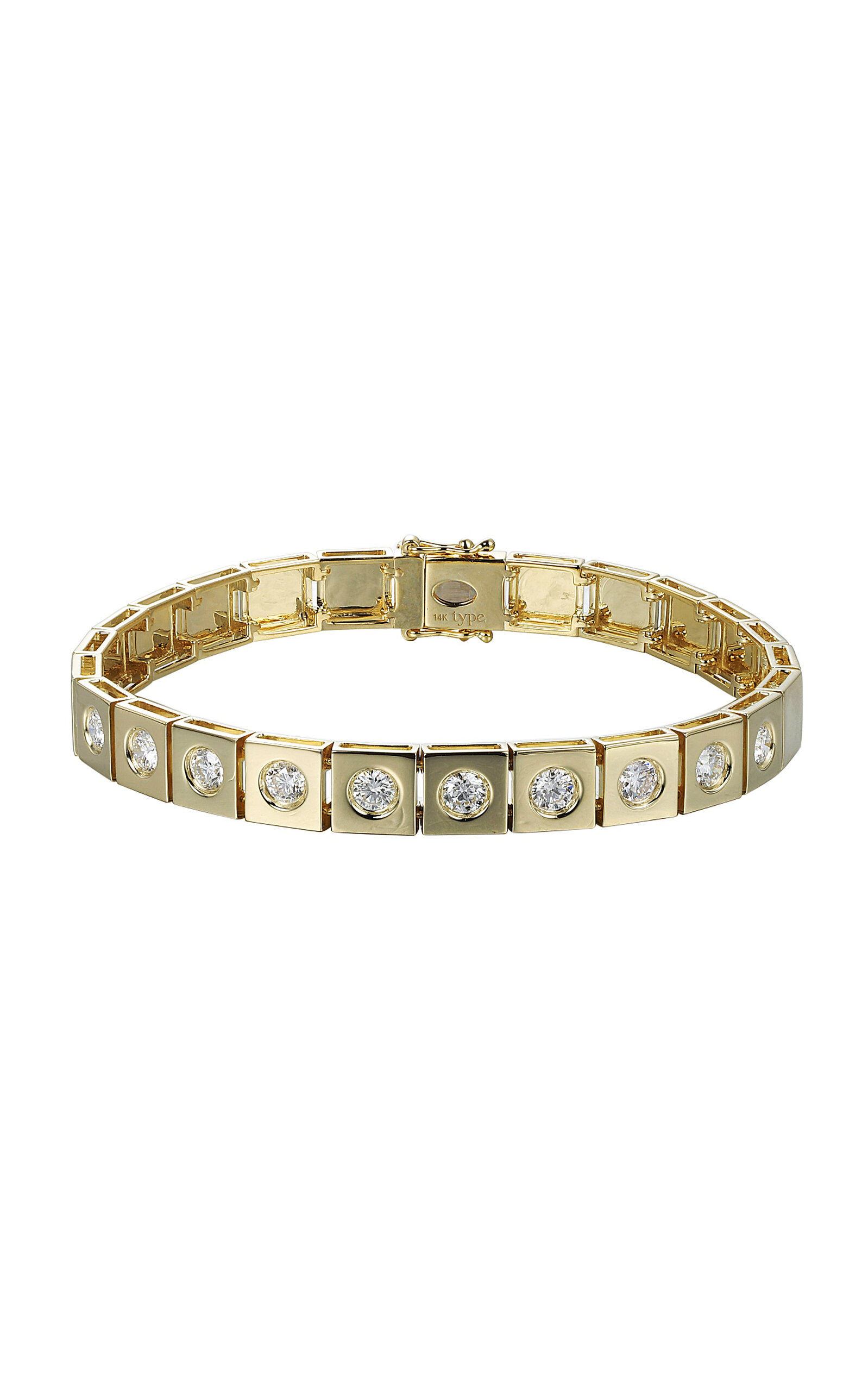 Type Jewelry 14k Yellow Gold LEGGO XL Diamond Tennis Bracelet - Gold - OS - Only At Moda Operandi