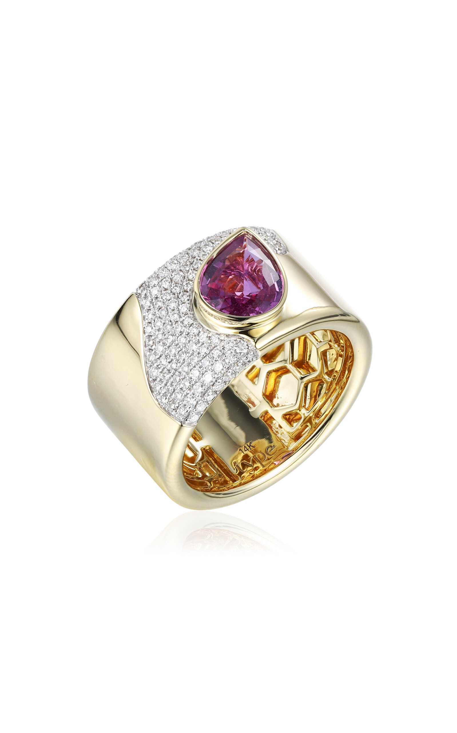 Type Jewelry 14k Yellow Gold Lava Pink Sapphire Cocktail Ring - Gold - Only At Moda Operandi