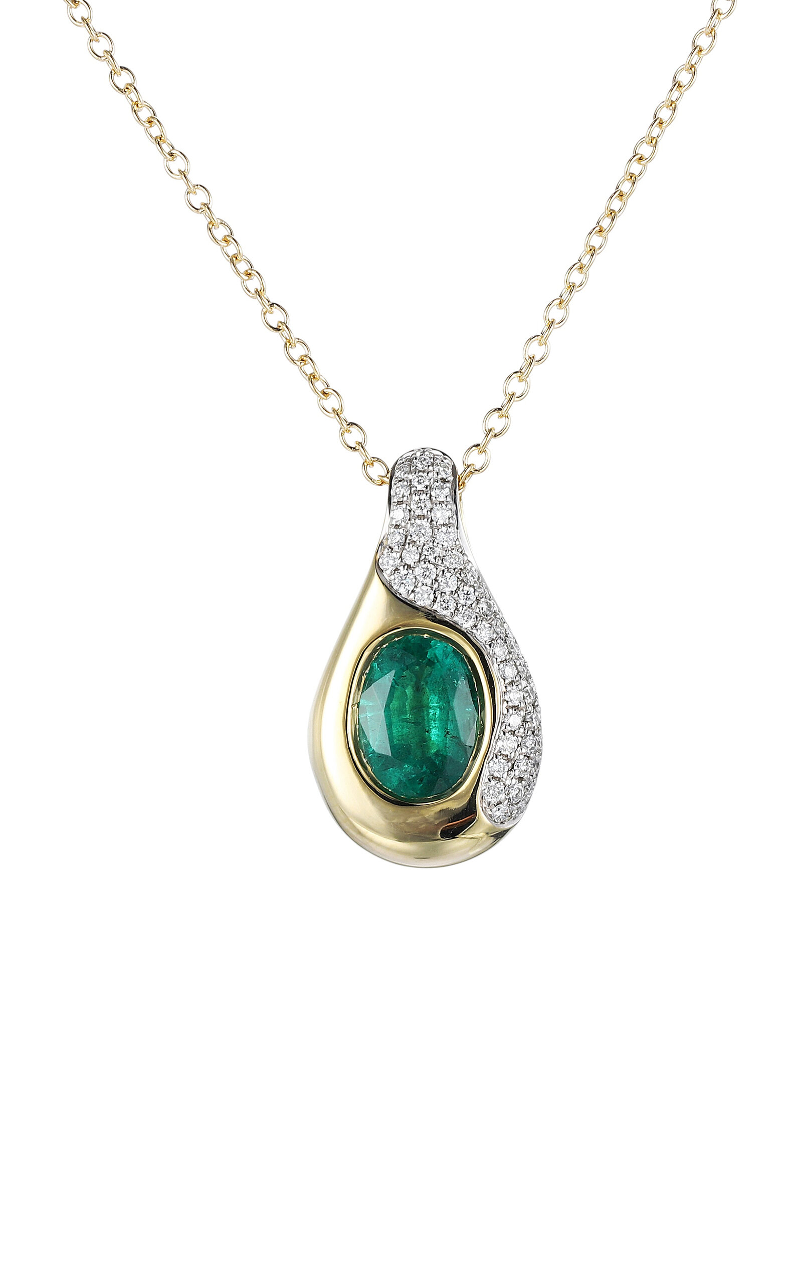 Type Jewelry 14k Yellow Gold Lava Emerald Pendant - Gold - OS - Only At Moda Operandi