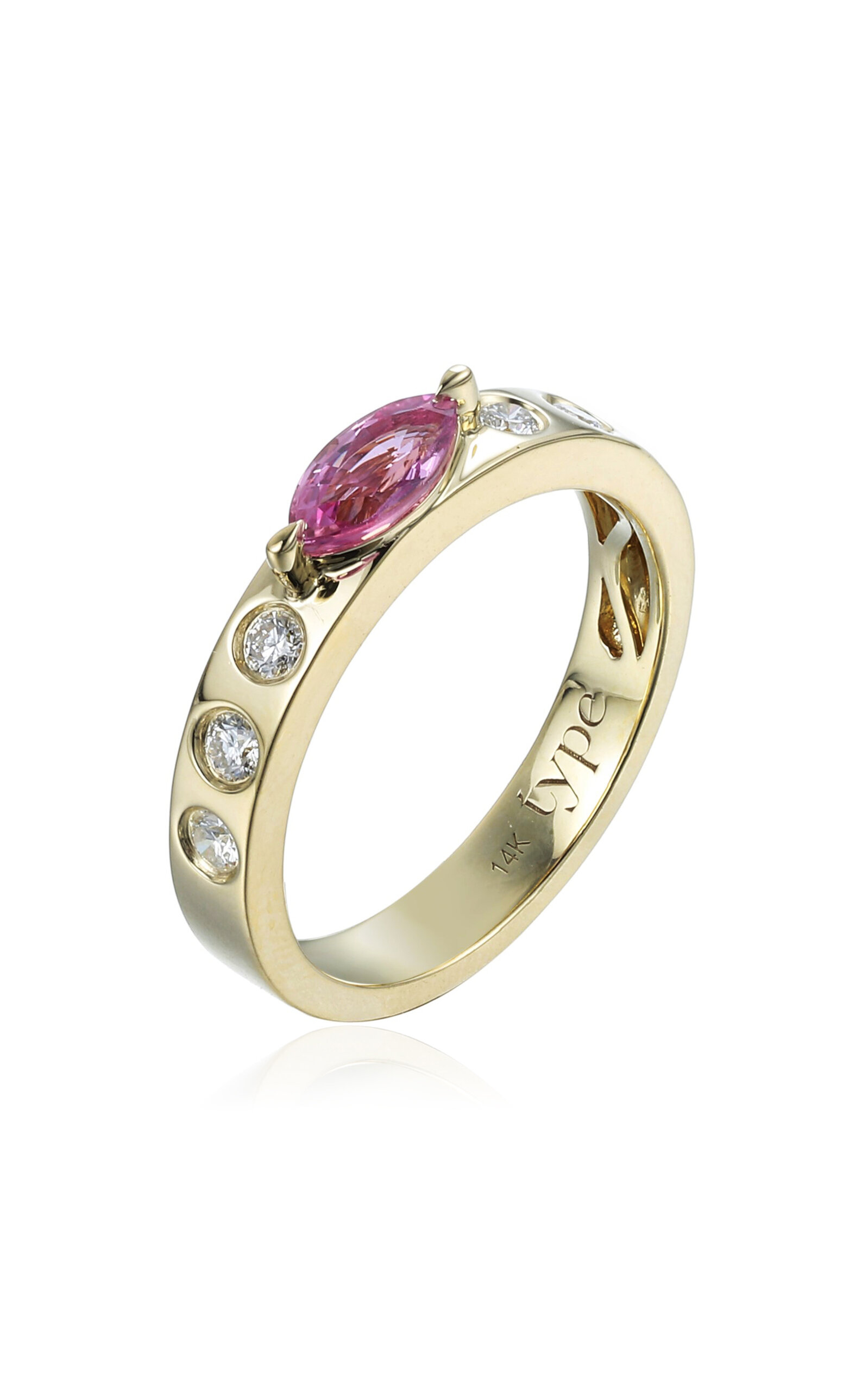 Type Jewelry 14k Yellow Gold LEGGO Birthstones Pink Sapphire Ring - Gold - US 4.5 - Only At Moda Operandi