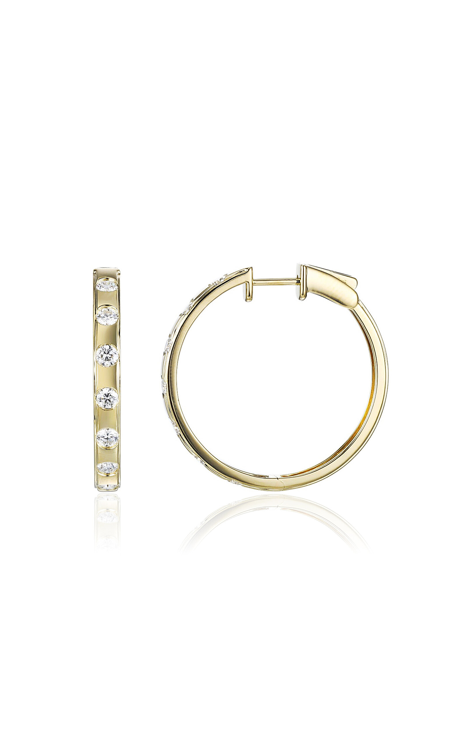 Type Jewelry 14k Yellow Gold LEGGO Diamond Hoops - Gold - OS - Only At Moda Operandi