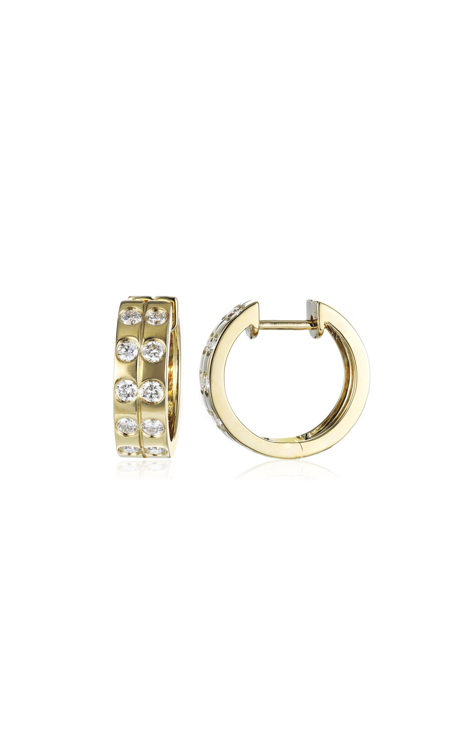 Type Jewelry 14k Yellow Gold LEGGO Small Diamond Hoops - Gold - OS - Only At Moda Operandi - Women's Jewelry And Watches
