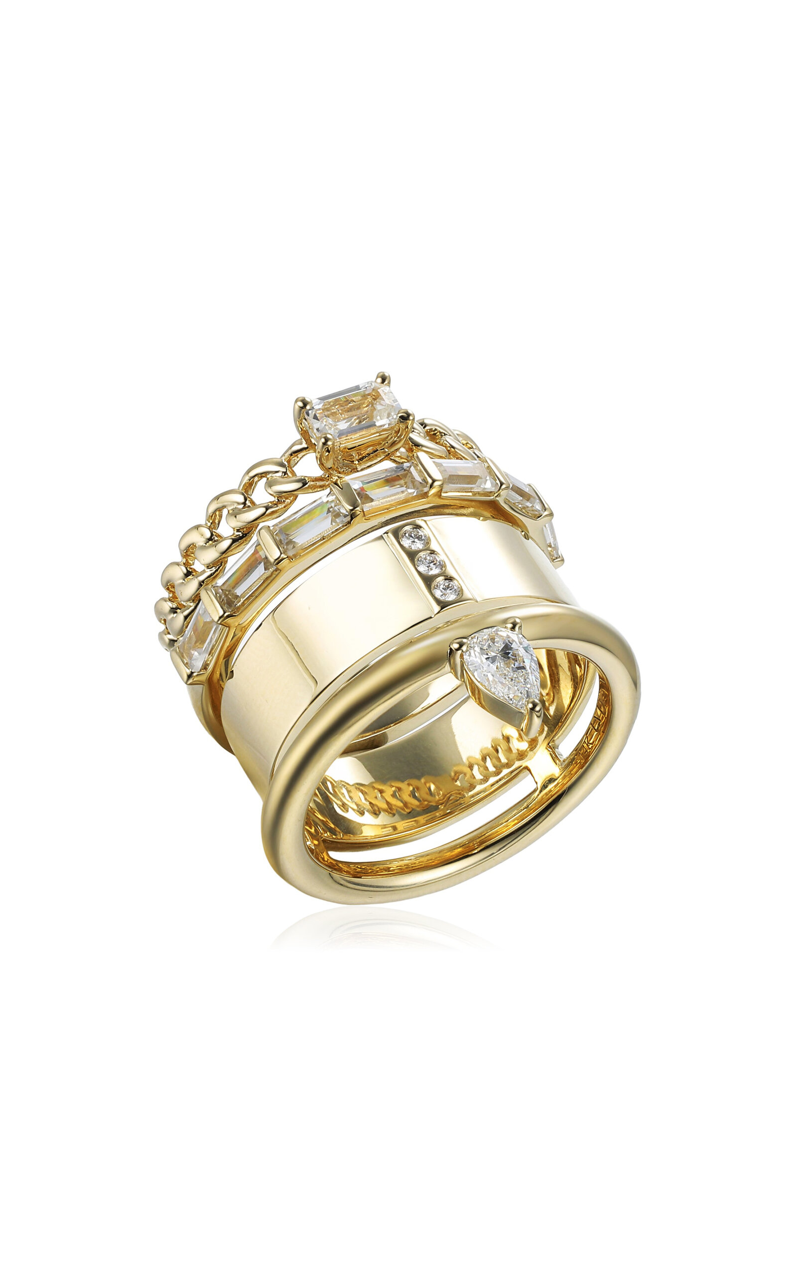 Type Jewelry 14k Yellow Gold Type Stack Yellow Gold Ring In Gold