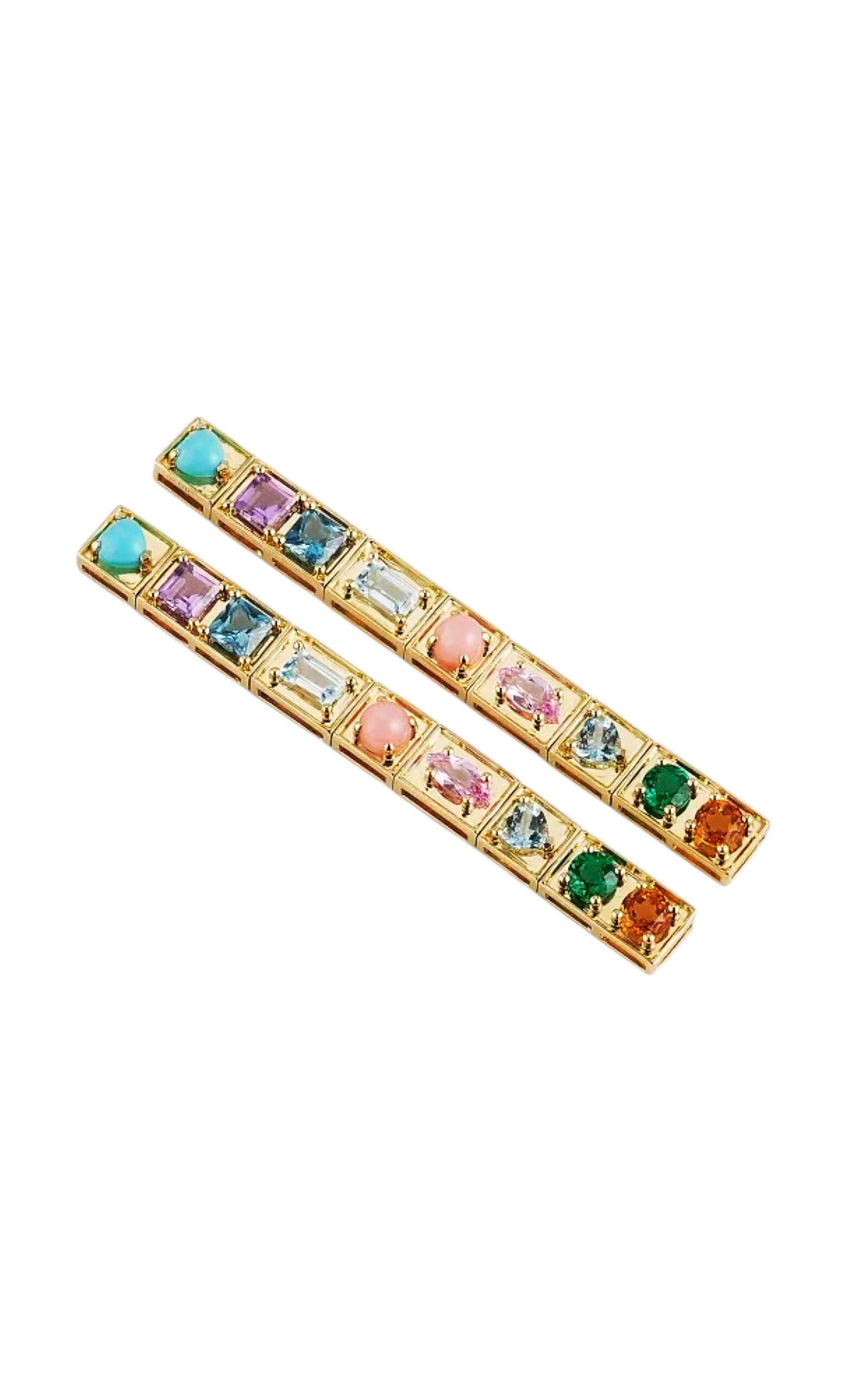 Type Jewelry 14k Yellow Gold LEGGO Multi Stones Earrings - Gold - OS - Only At Moda Operandi