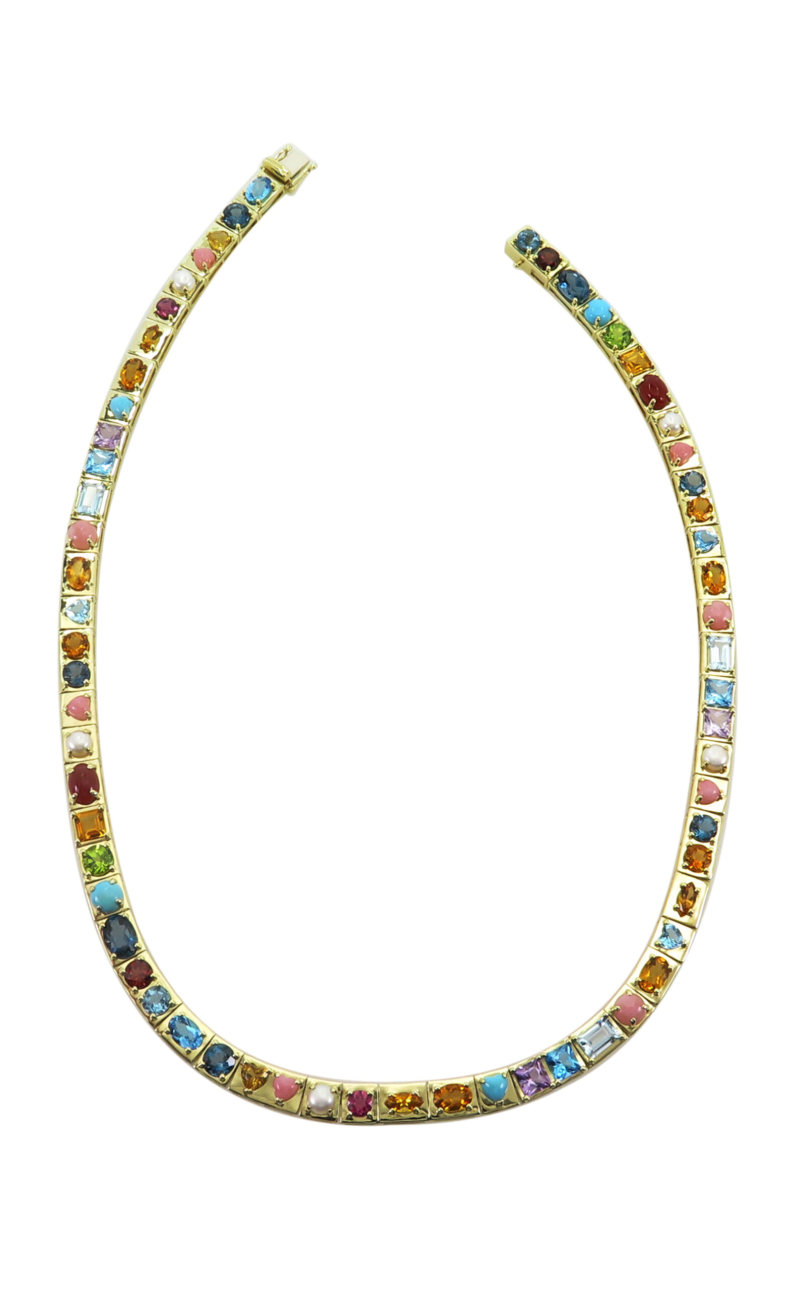 Type Jewelry 14k Yellow Gold LEGGO Multi Stones Necklace - Gold - OS - Only At Moda Operandi