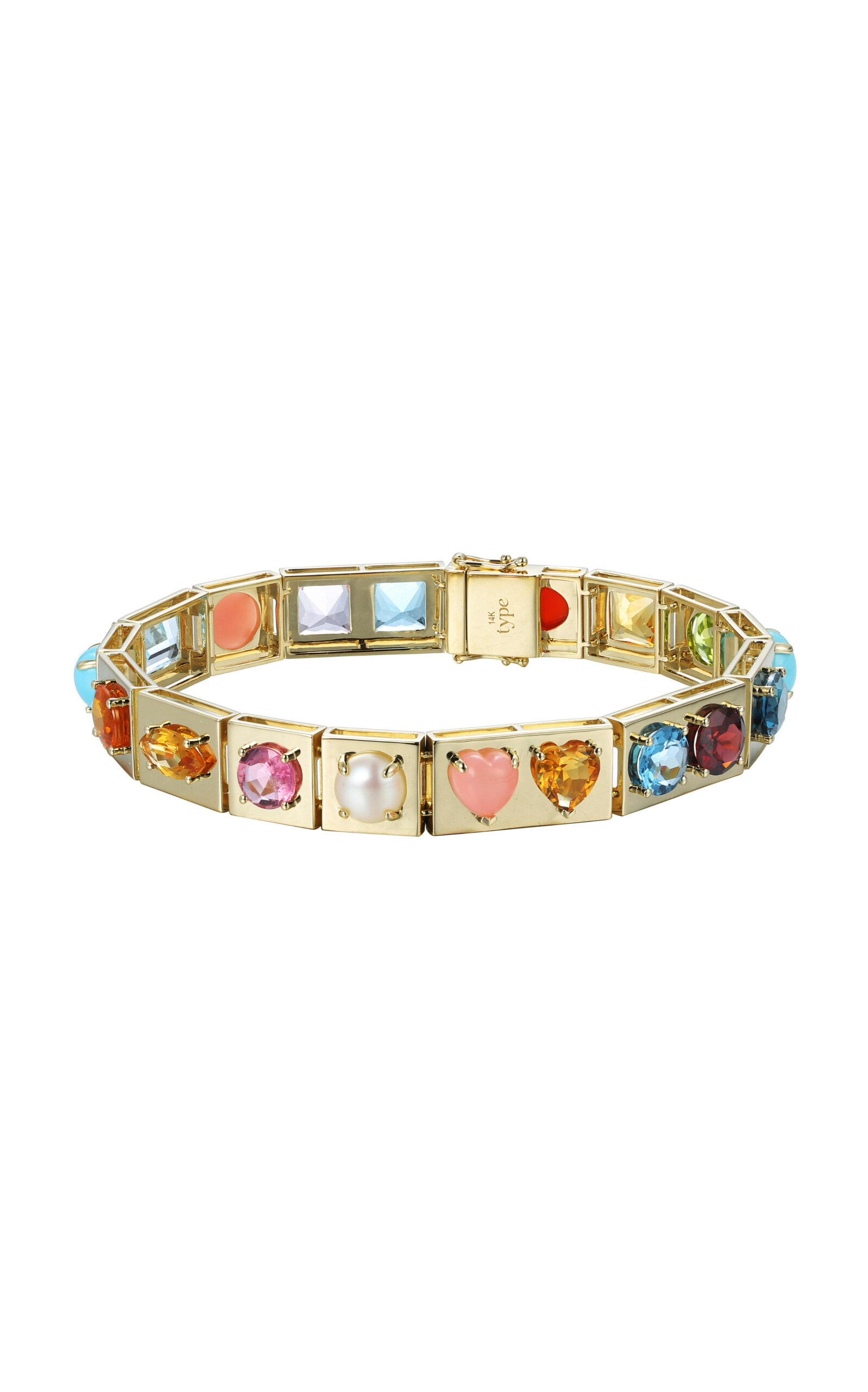 Type Jewelry 14k Yellow Gold LEGGO XL Multi Stones Bracelet - Gold - OS - Only At Moda Operandi