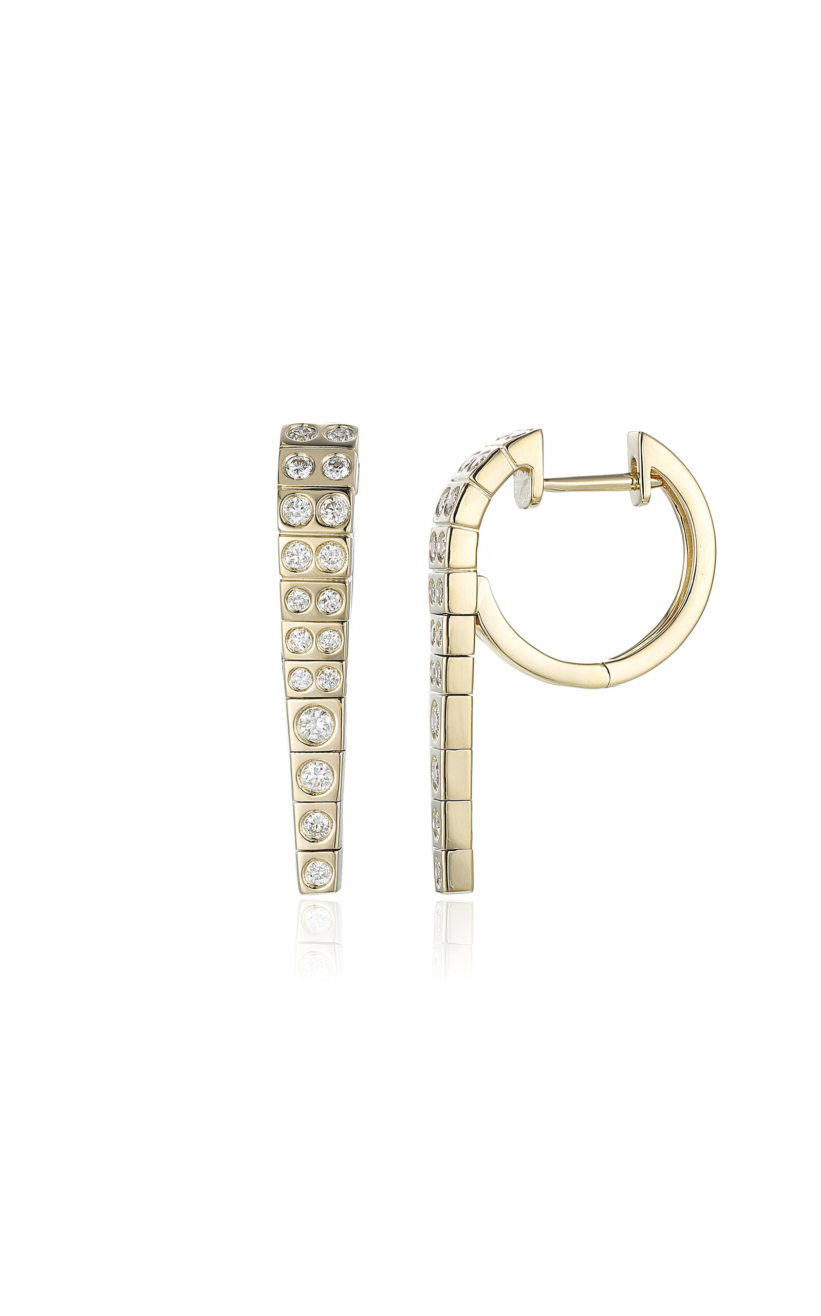 Type Jewelry 14k Yellow Gold LEGGO ID Diamond Earrings - Gold - OS - Only At Moda Operandi