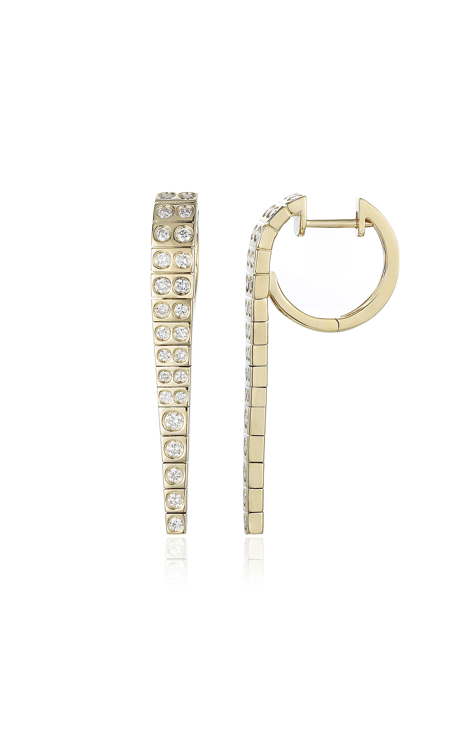 Type Jewelry 14k Yellow Gold LEGGO ID Large Diamond Earrings - Gold - OS - Only At Moda Operandi