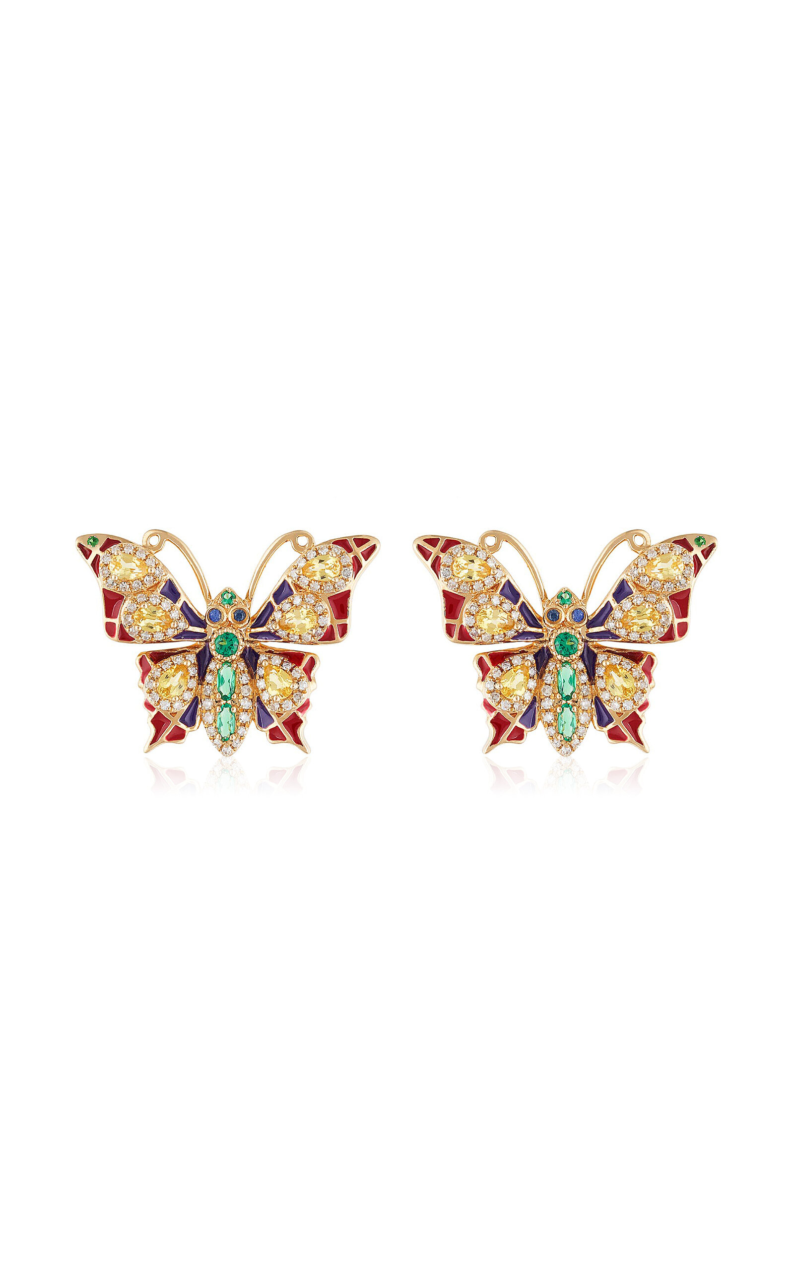 Nelly Rojas 18K Yellow gold Butterfly Iris Earrings - Gold - OS - Only At Moda Operandi