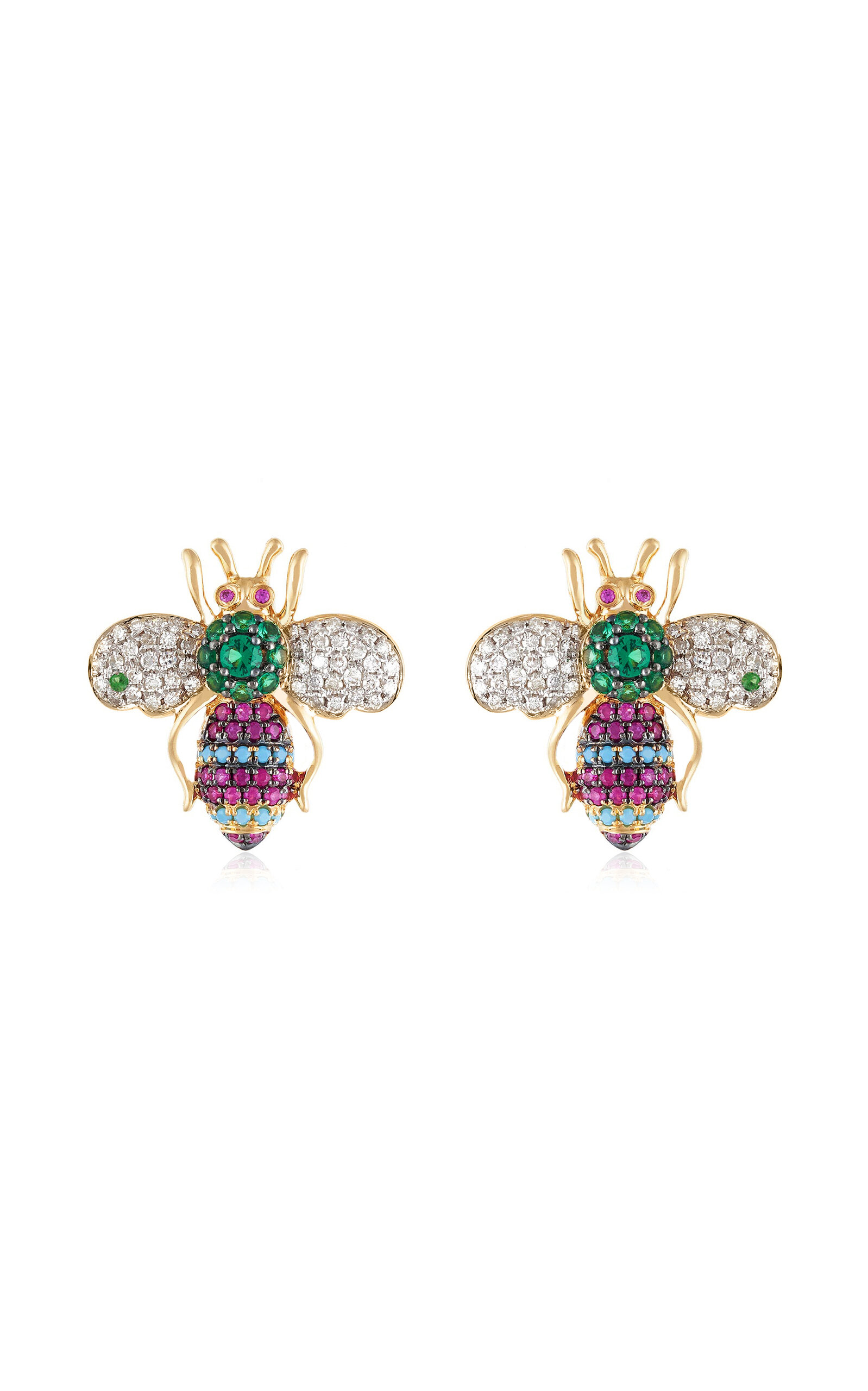 Nelly Rojas 18k Yellow Gold Pina Bee Earrings In Gold