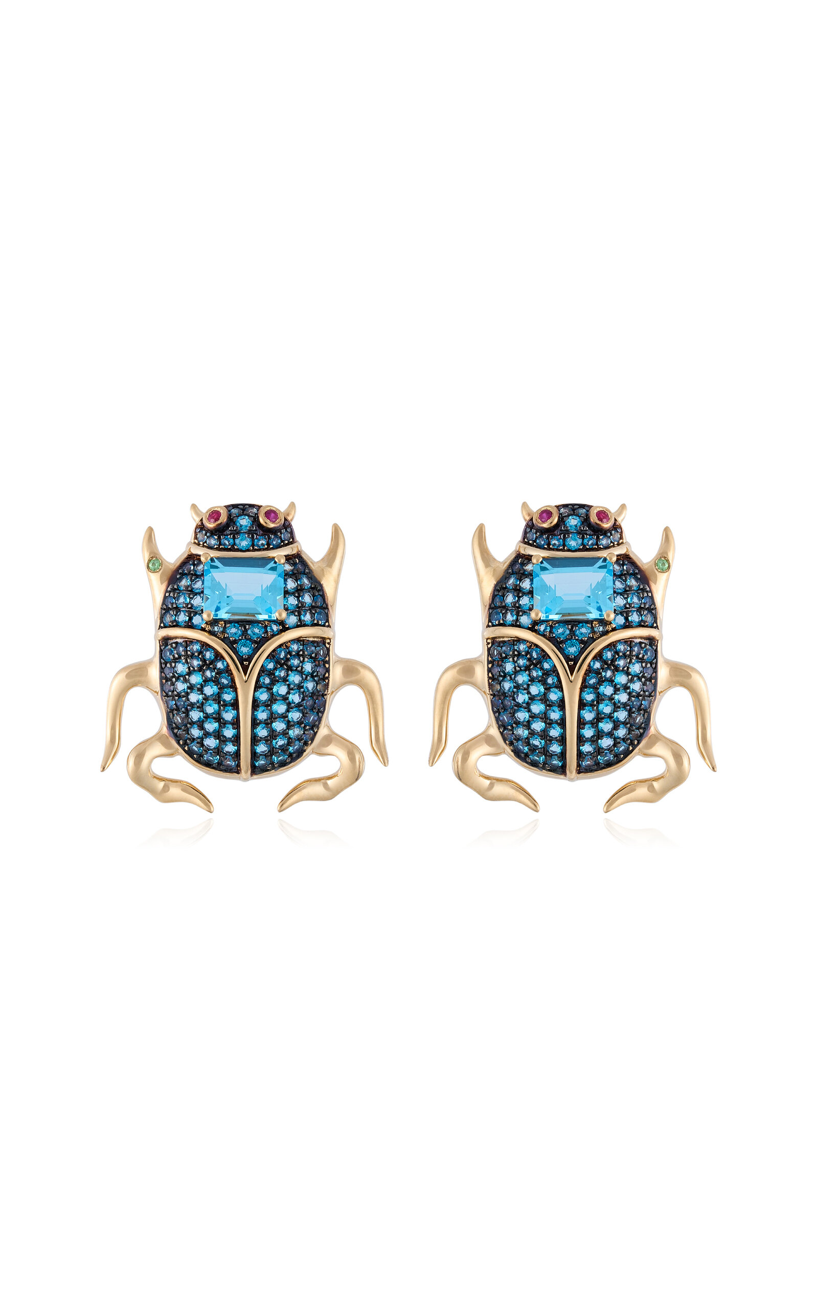 Nelly Rojas 18k Yellow Gold Delirio Beetle Topaz Earrings In Gold