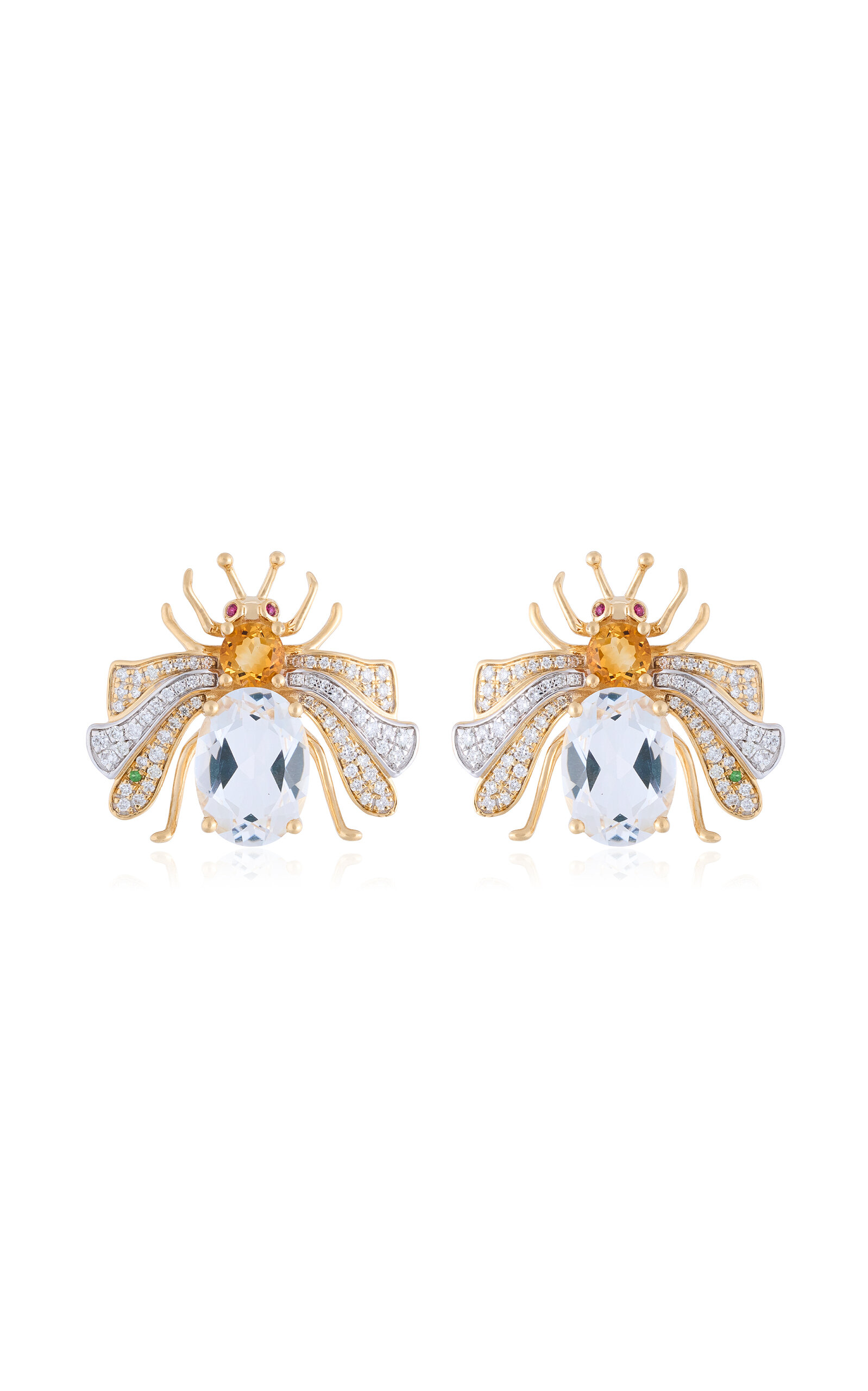 Nelly Rojas 18k Yellow Gold Candy Crystal Quartz Earrings In Gold