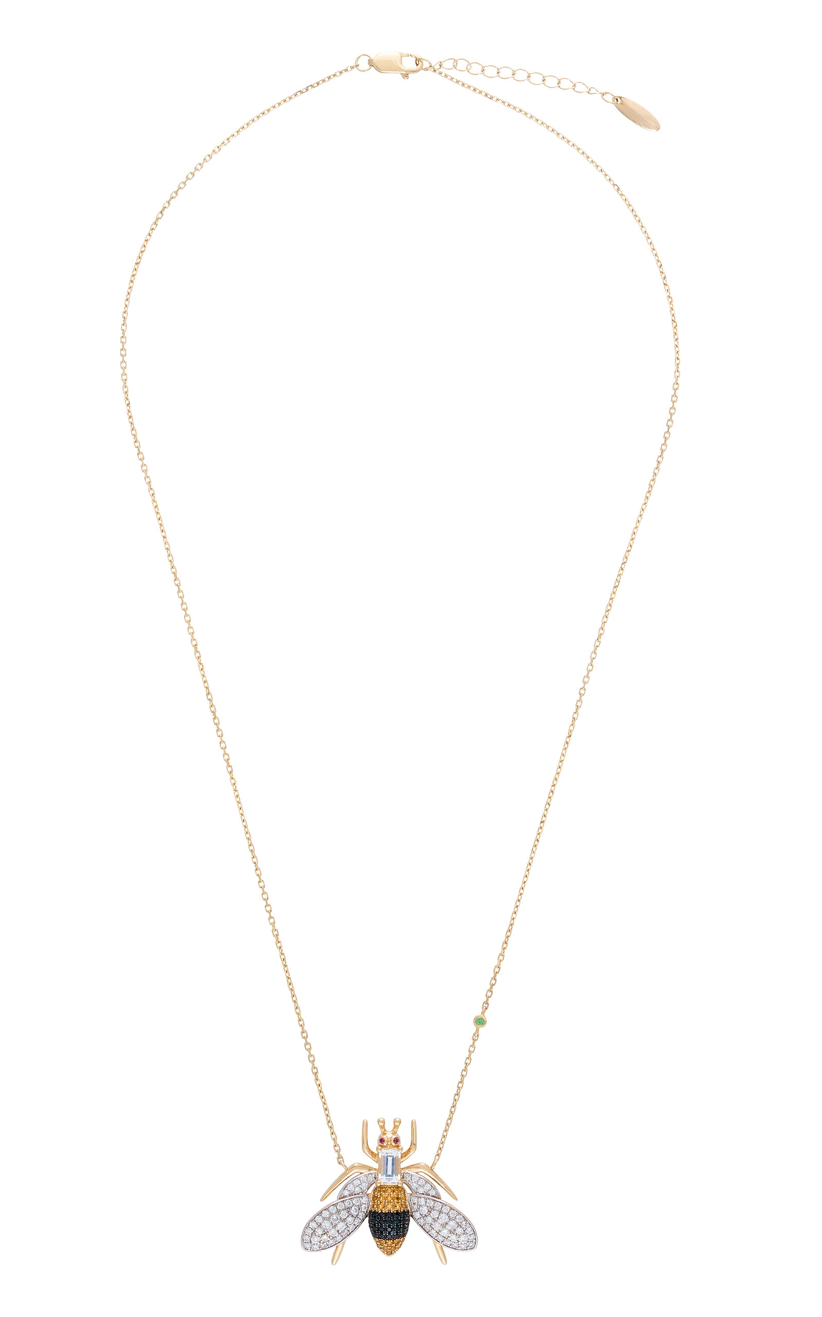 Nelly Rojas 18K Yellow gold Véspula Yellow Topaz and Onyx Necklace - Gold - OS - Only At Moda Operandi
