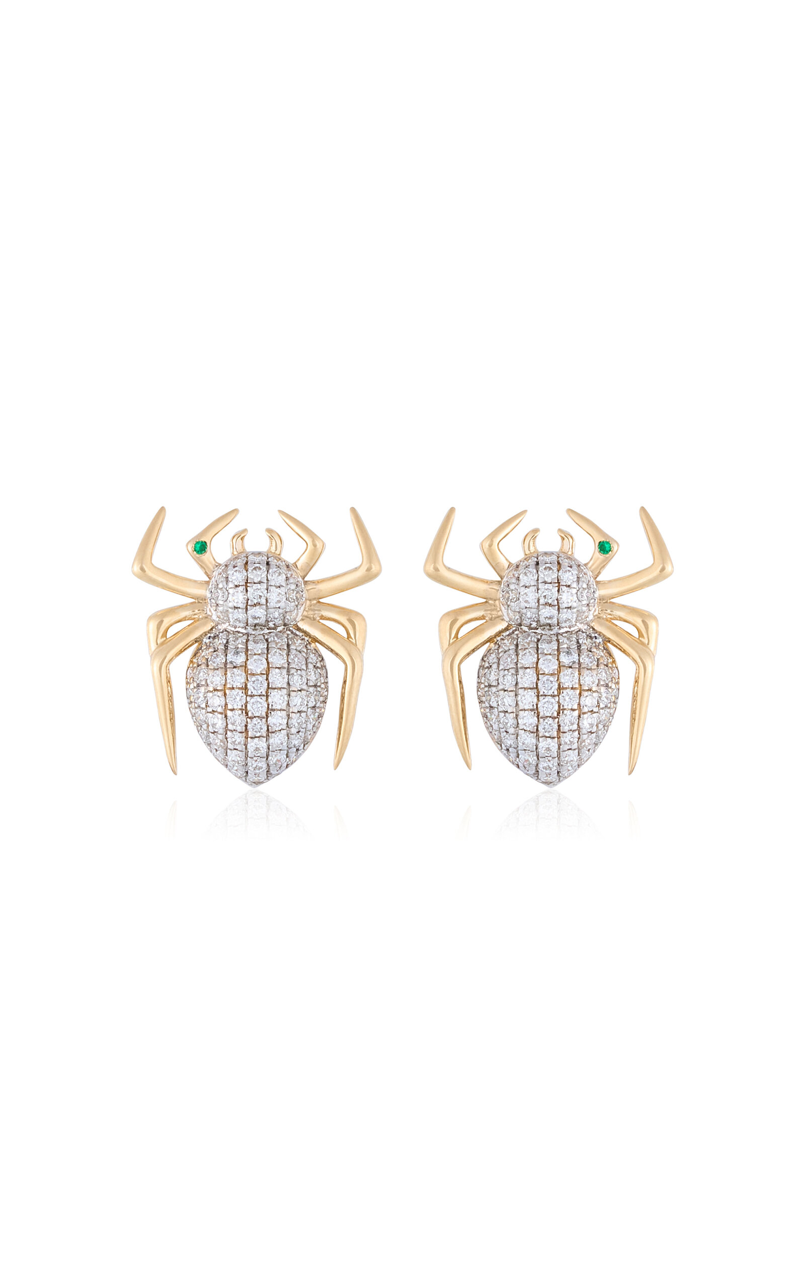 Nelly Rojas 18k Yellow Gold Lola Spider Diamond Earrings In Gold