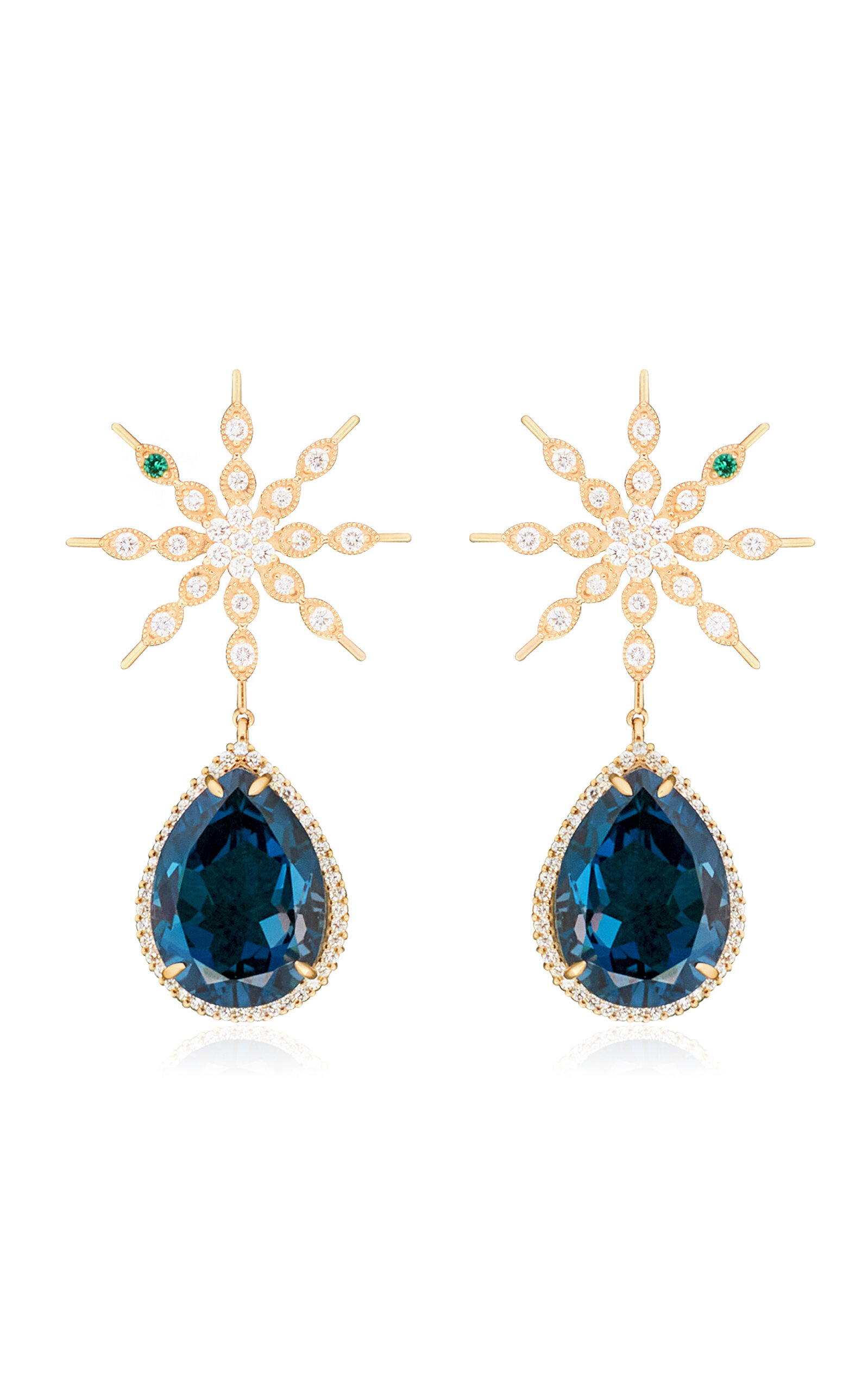 Nelly Rojas 18k Yellow Gold Eternity London Blue Earrings In Gold