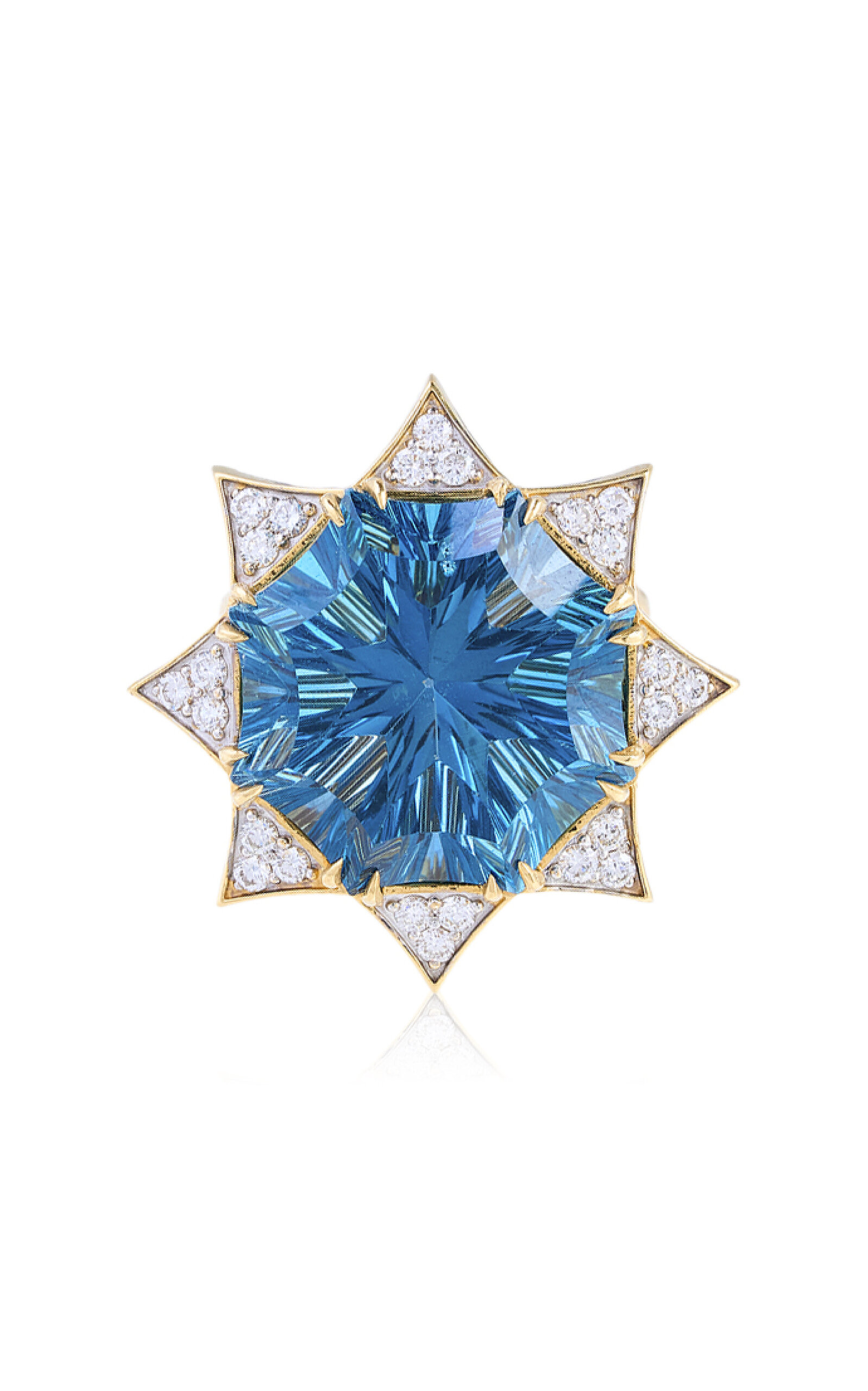 Nelly Rojas 18k Yellow Gold Super K Star Topaz Ring In Gold