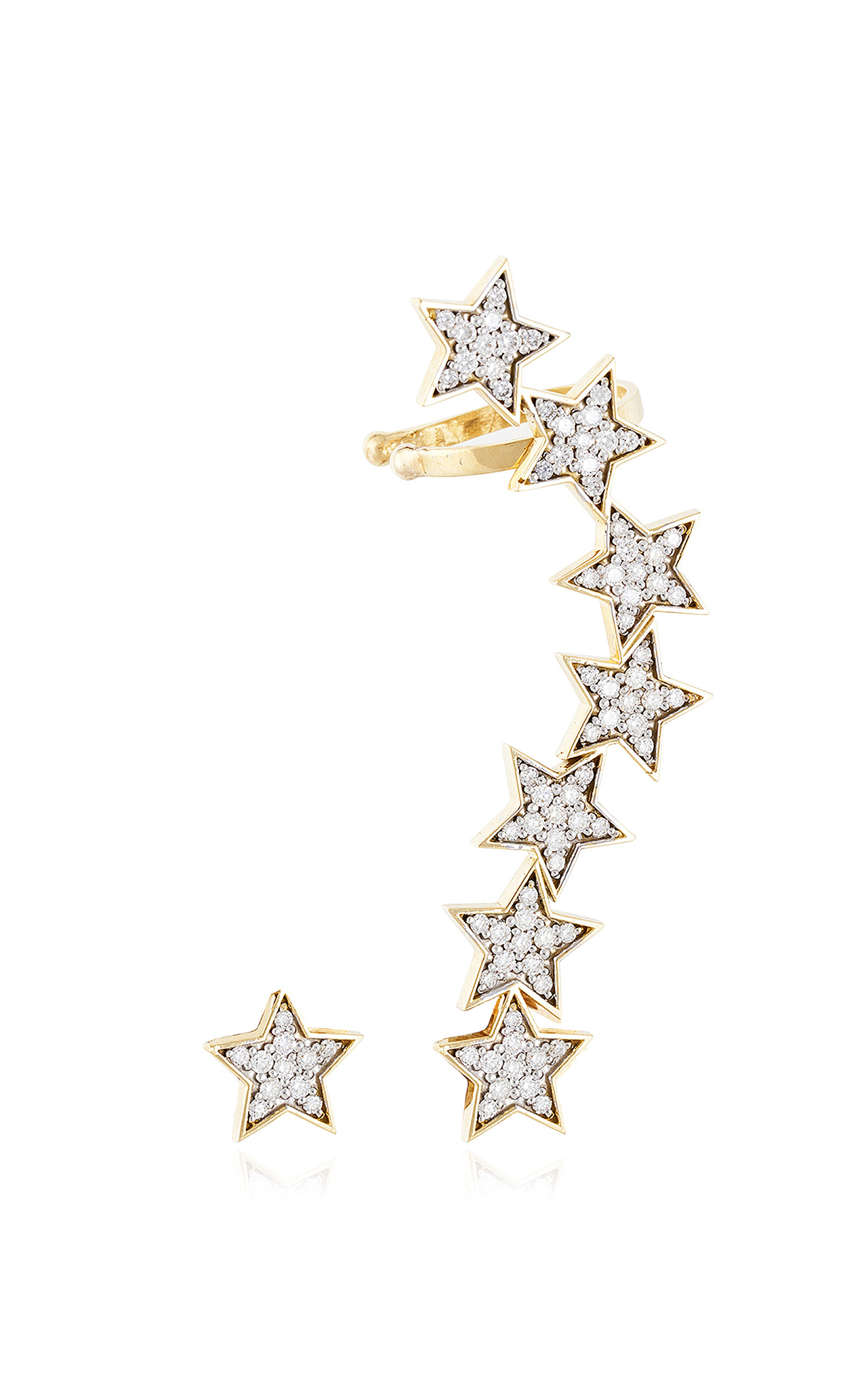 Nelly Rojas 18k Yellow Gold Mimosa Party Ear Crawler Set In Gold