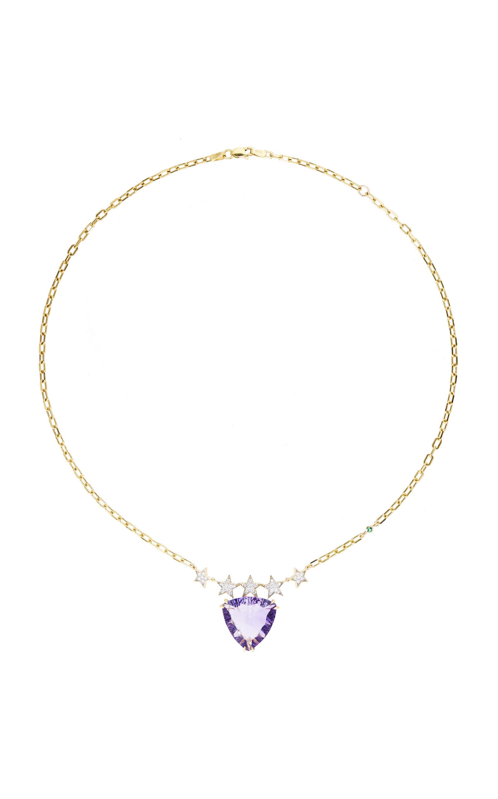 Nelly Rojas 18k Yellow Gold Hada Five Star Amethyst Necklace In Gold