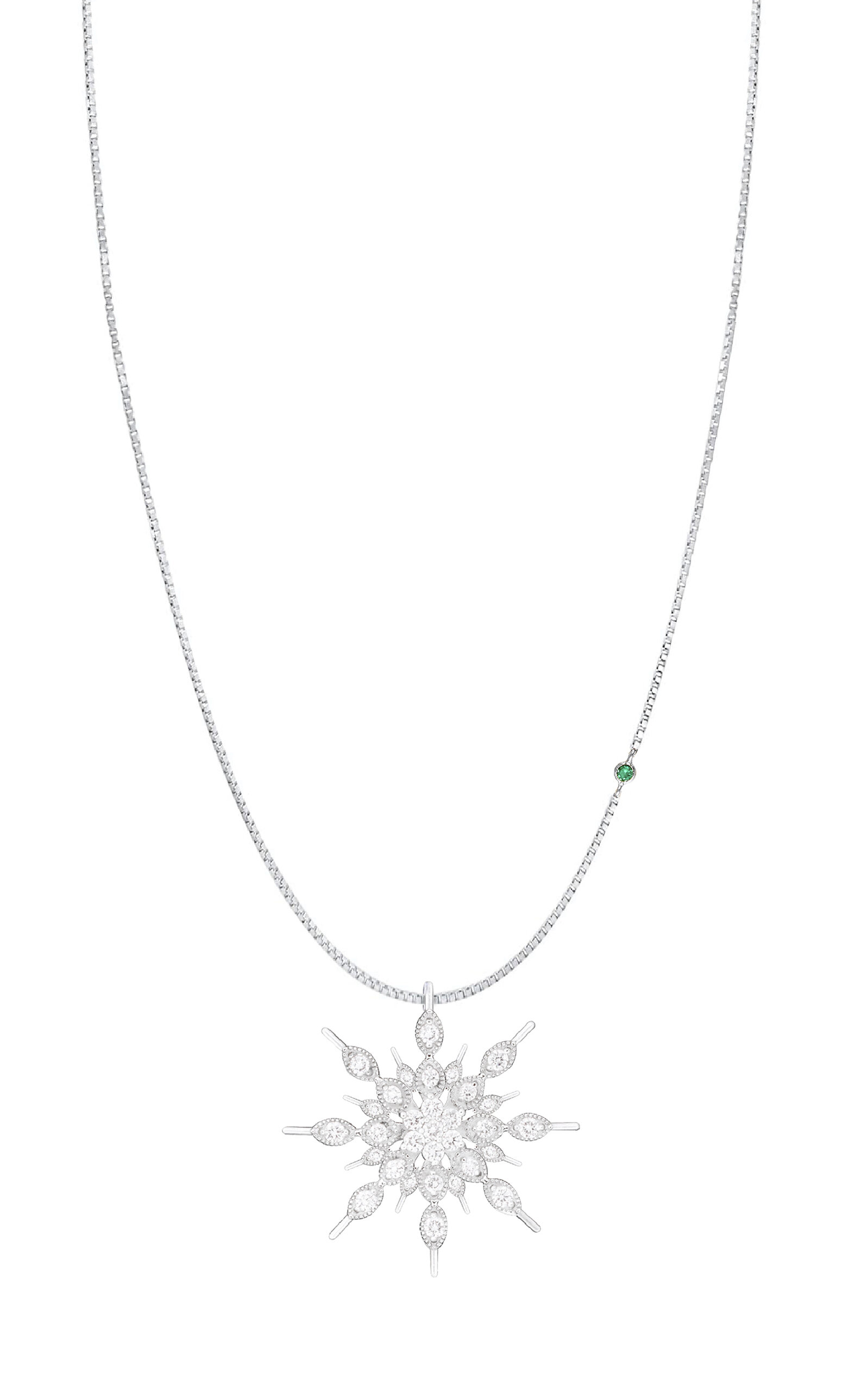 Nelly Rojas 18k White Gold Mini Eternity Diamond Necklace In White