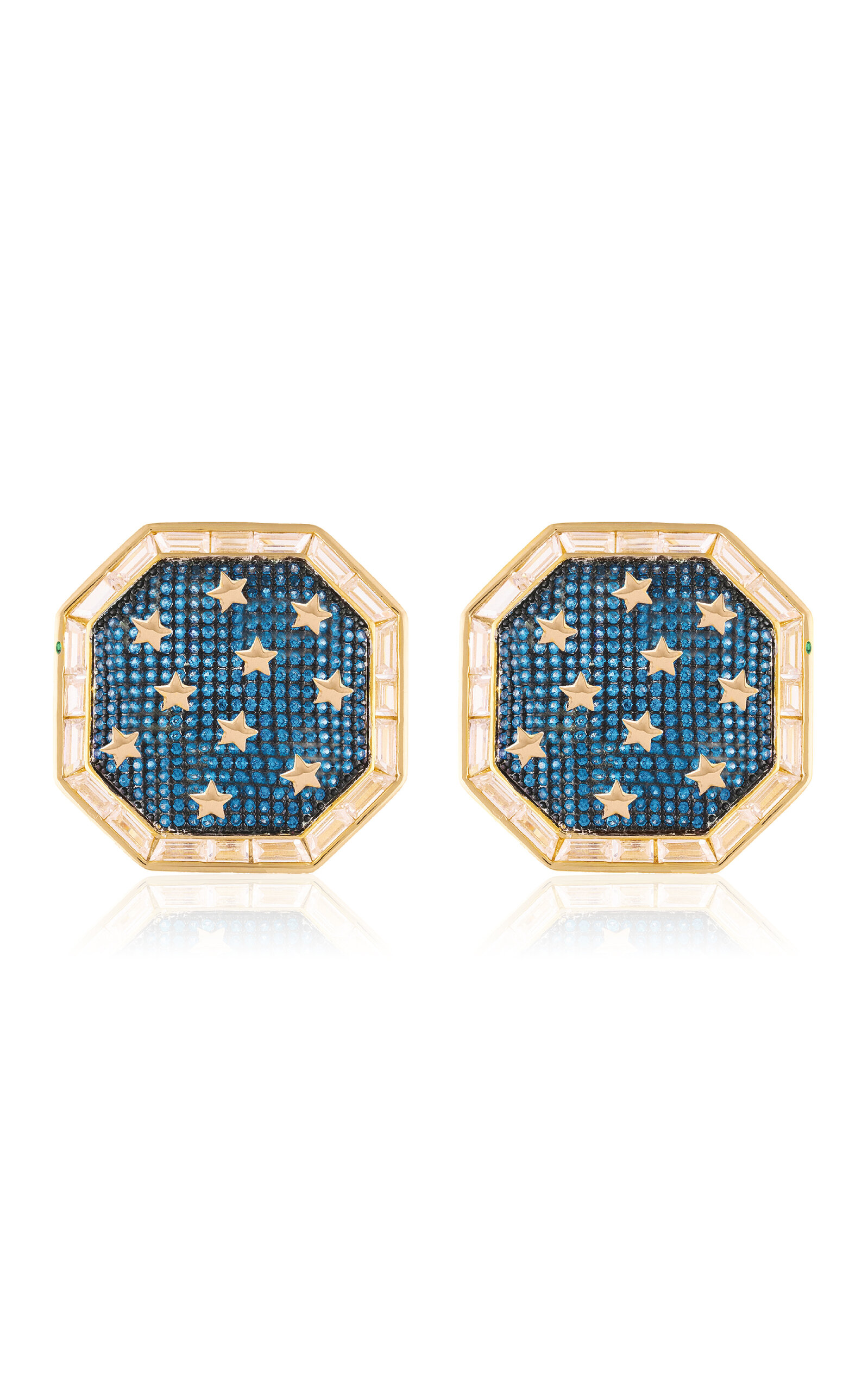 Nelly Rojas 18k Yellow Gold Sabah Topaz And Diamond Earrings In Gold