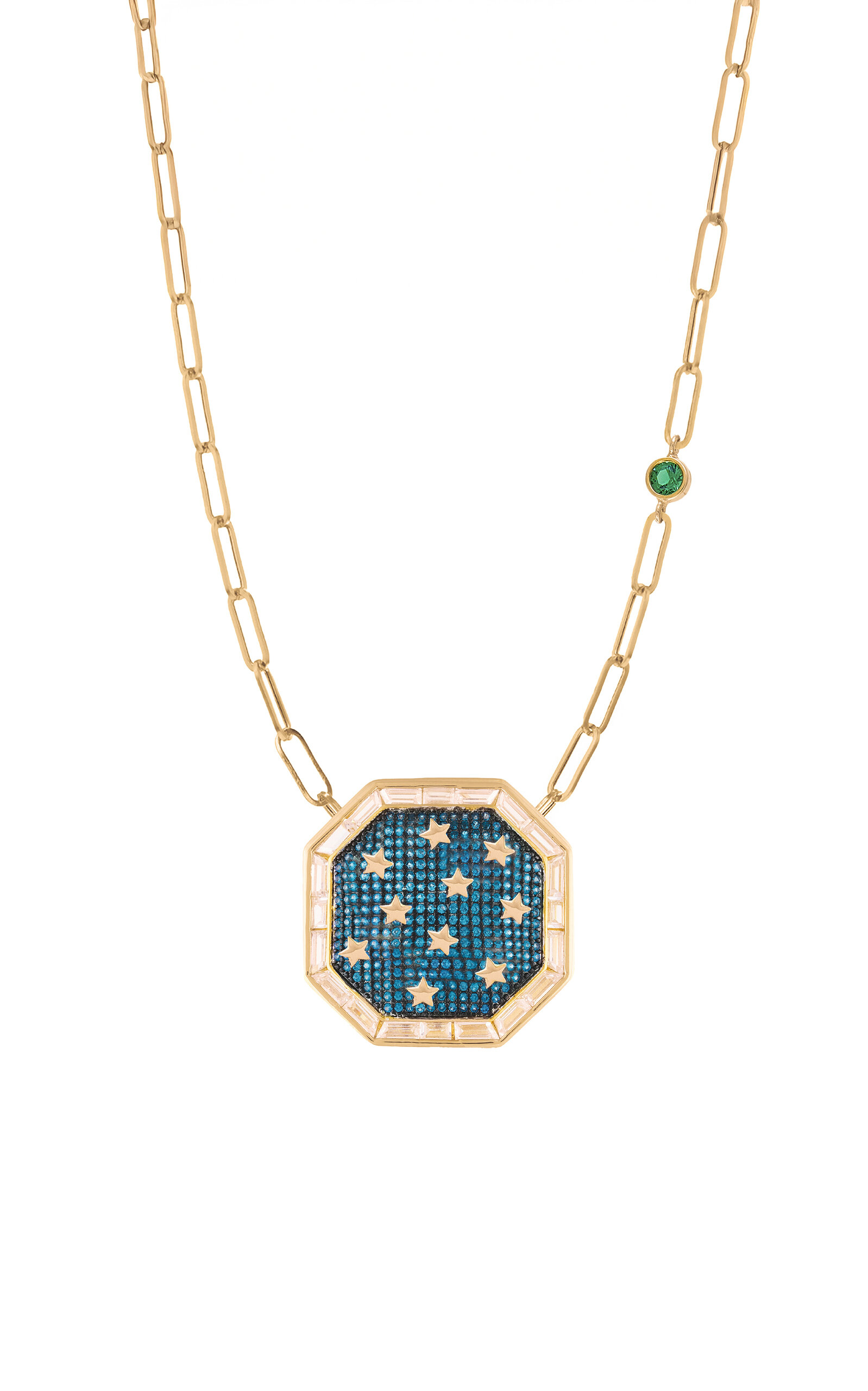 Nelly Rojas 18k Yellow Gold Sabah Topaz And Diamond Necklace In Gold