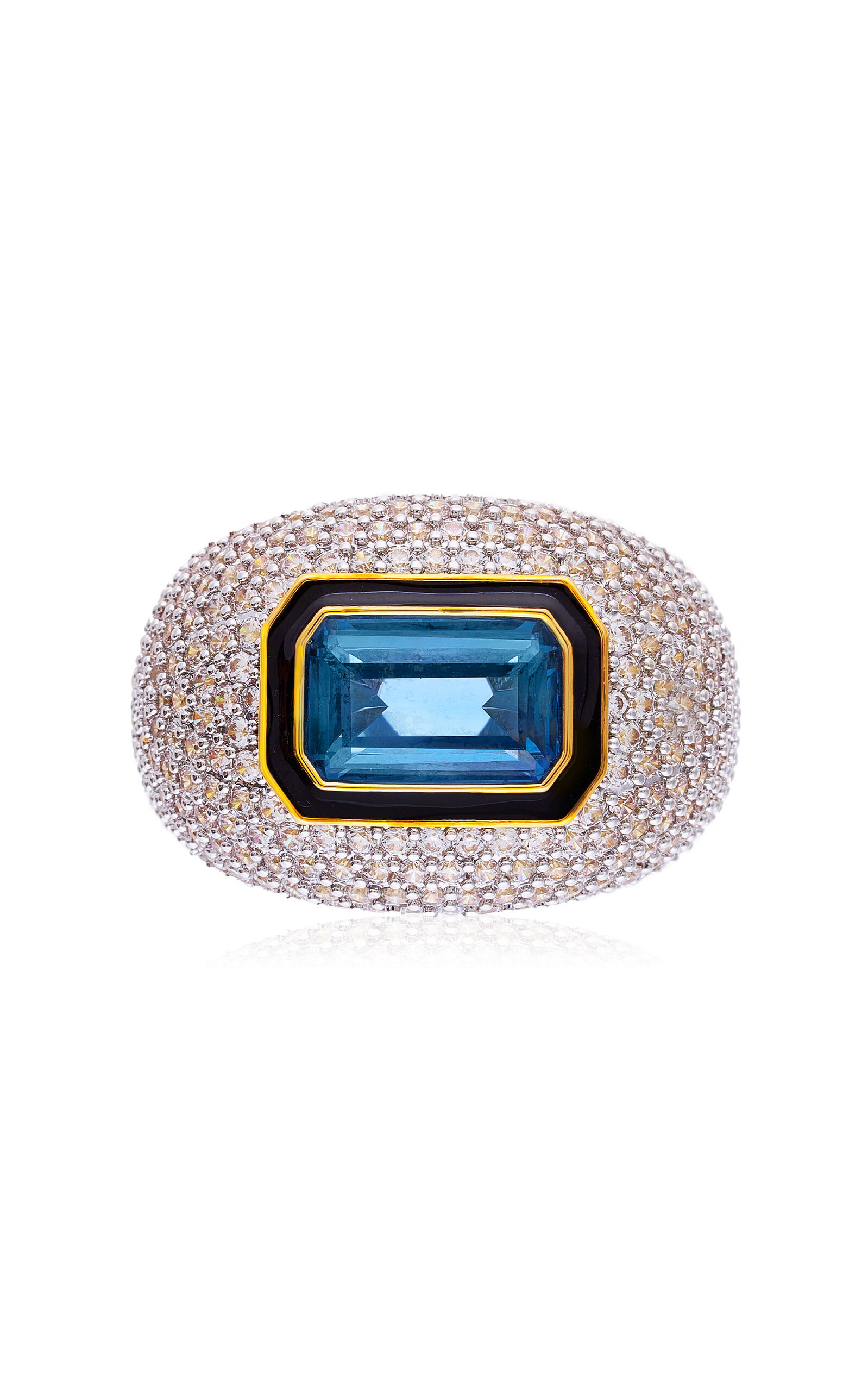 Nelly Rojas 18k Yellow Gold Sublime Diamond And Topaz Ring In Gold