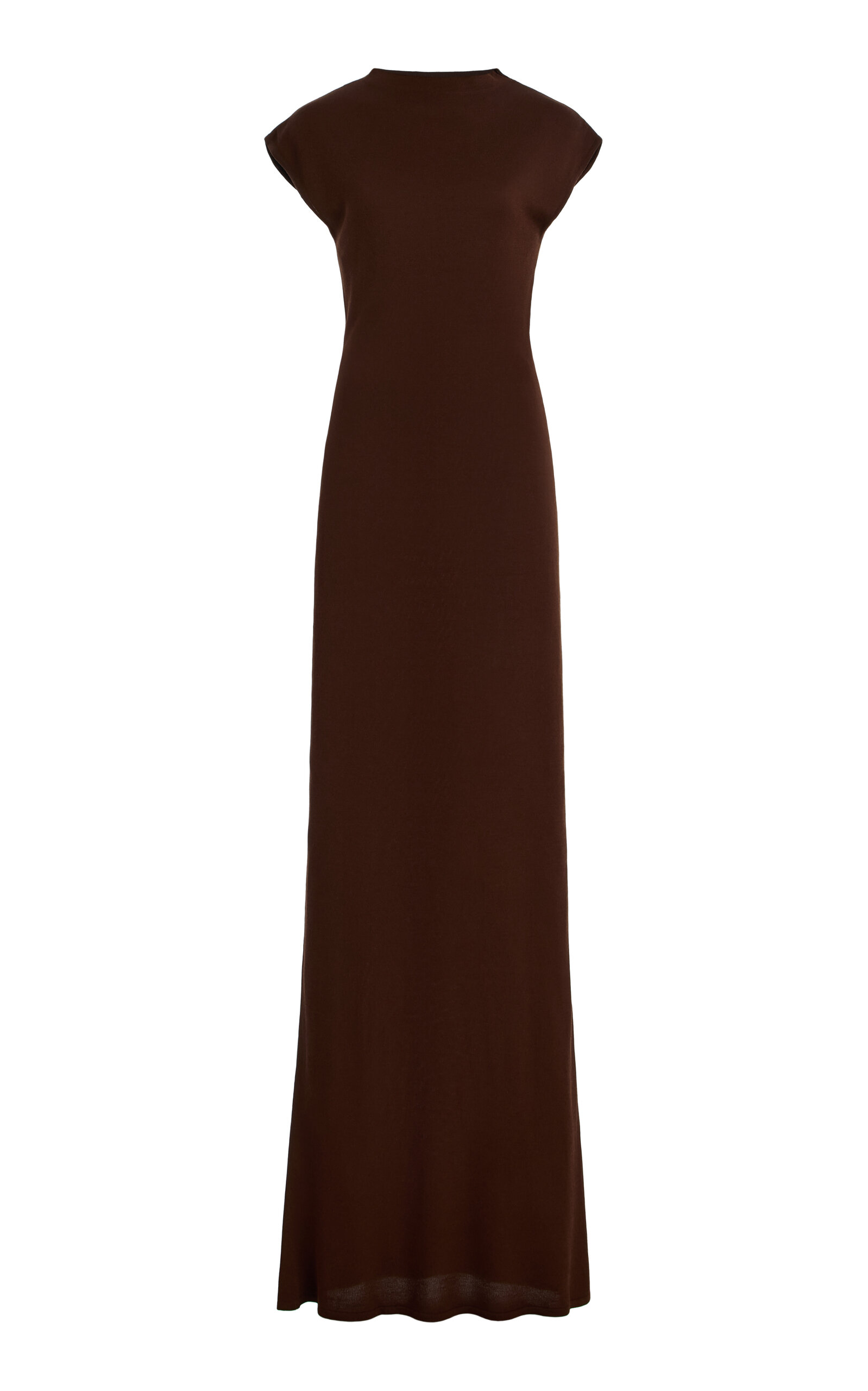 Amiya Ala Cap Sleeve Silk-blend Maxi Dress In Brown
