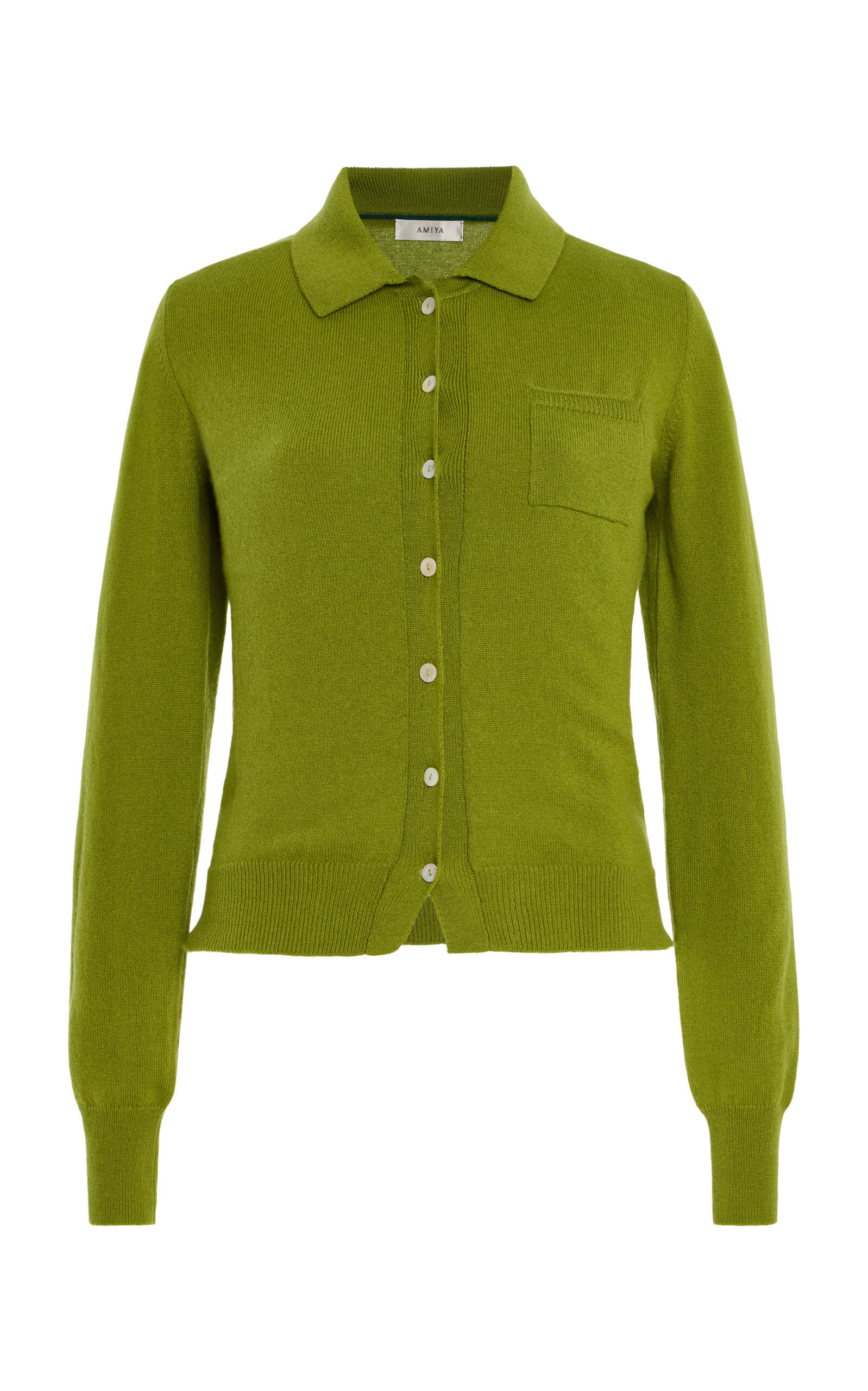 Amiya Cardiganino Pocket-detailed Cashmere Cardigan In Green